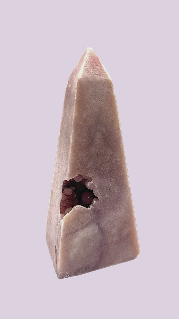 天然粉晶能量柱