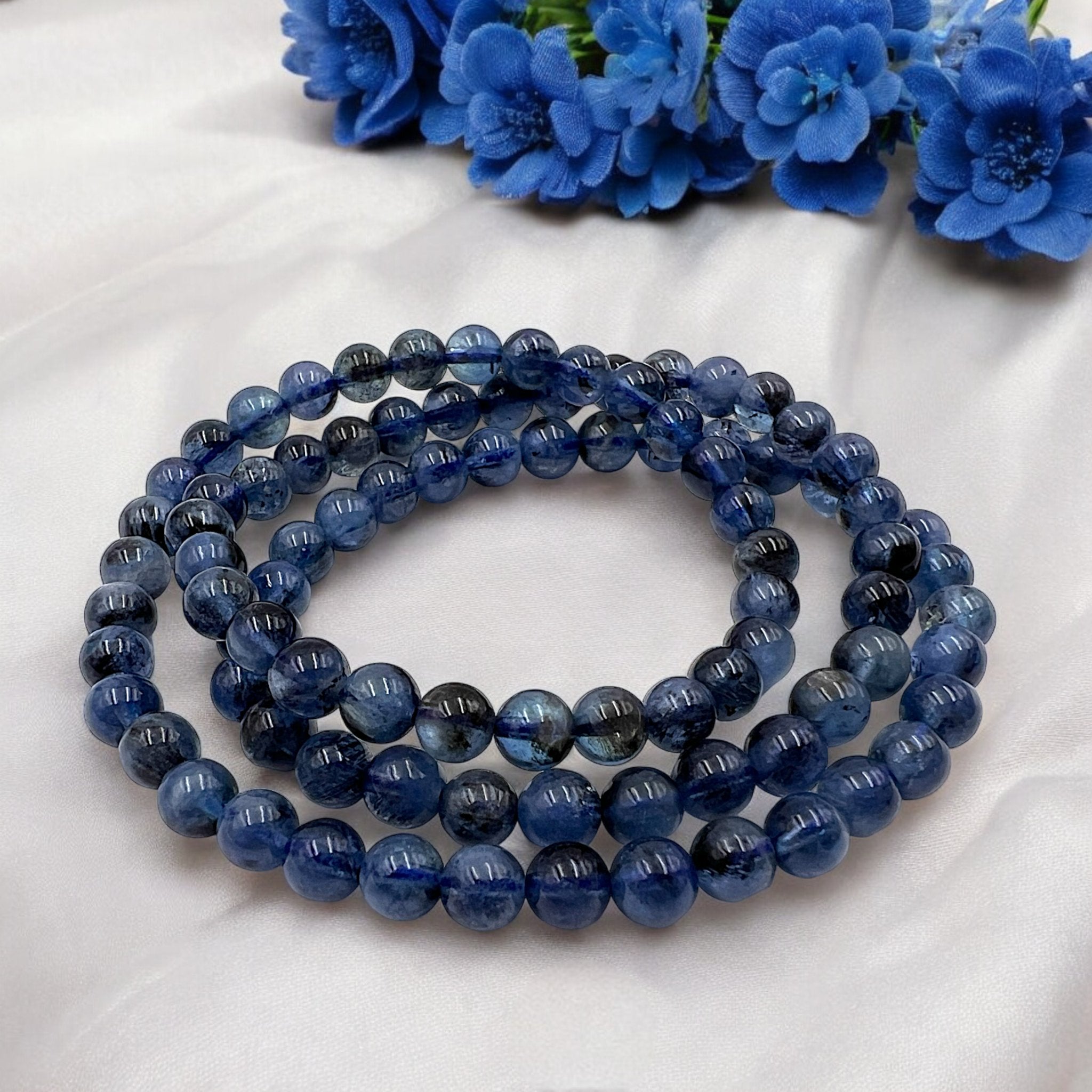 3 - turn Aquamarine Bead Bracelet / Necklace - Tranquilite