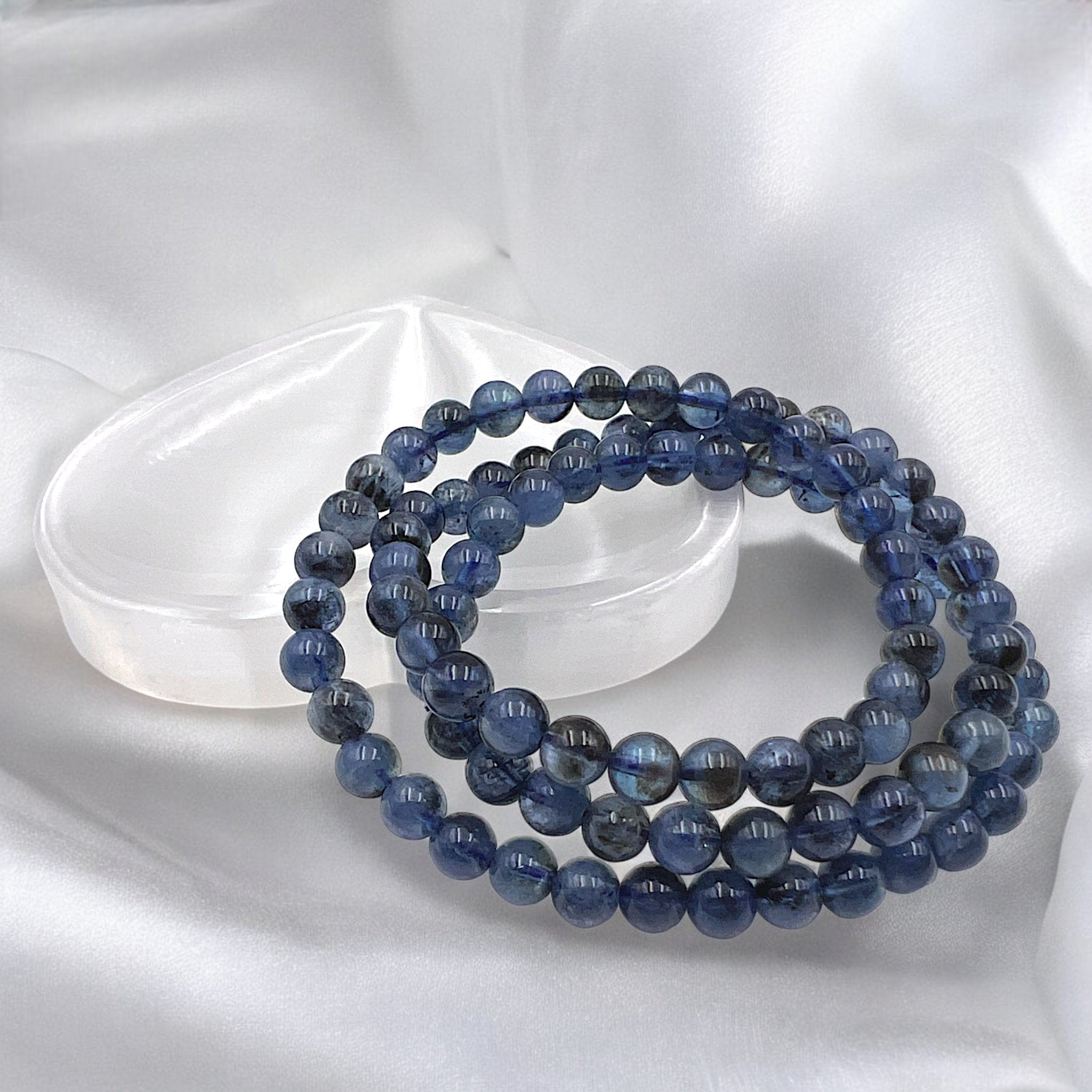 3 - turn Aquamarine Bead Bracelet / Necklace - Tranquilite