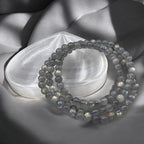 3 - turn Gray Moonstone Bead Bracelet/Necklace - Tranquilite