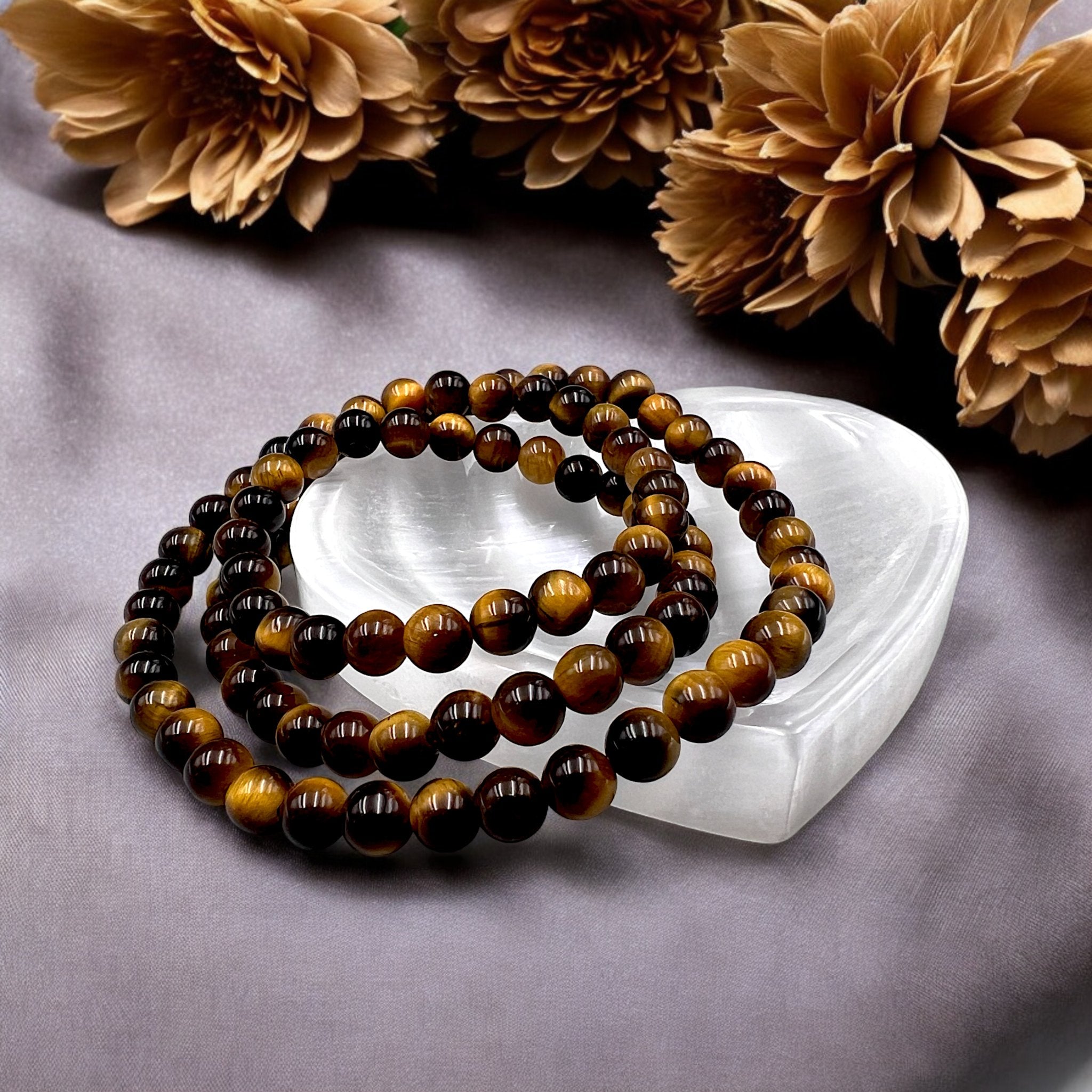 3 - turn Tiger's Eye Bead Bracelet / Necklace - Tranquilite