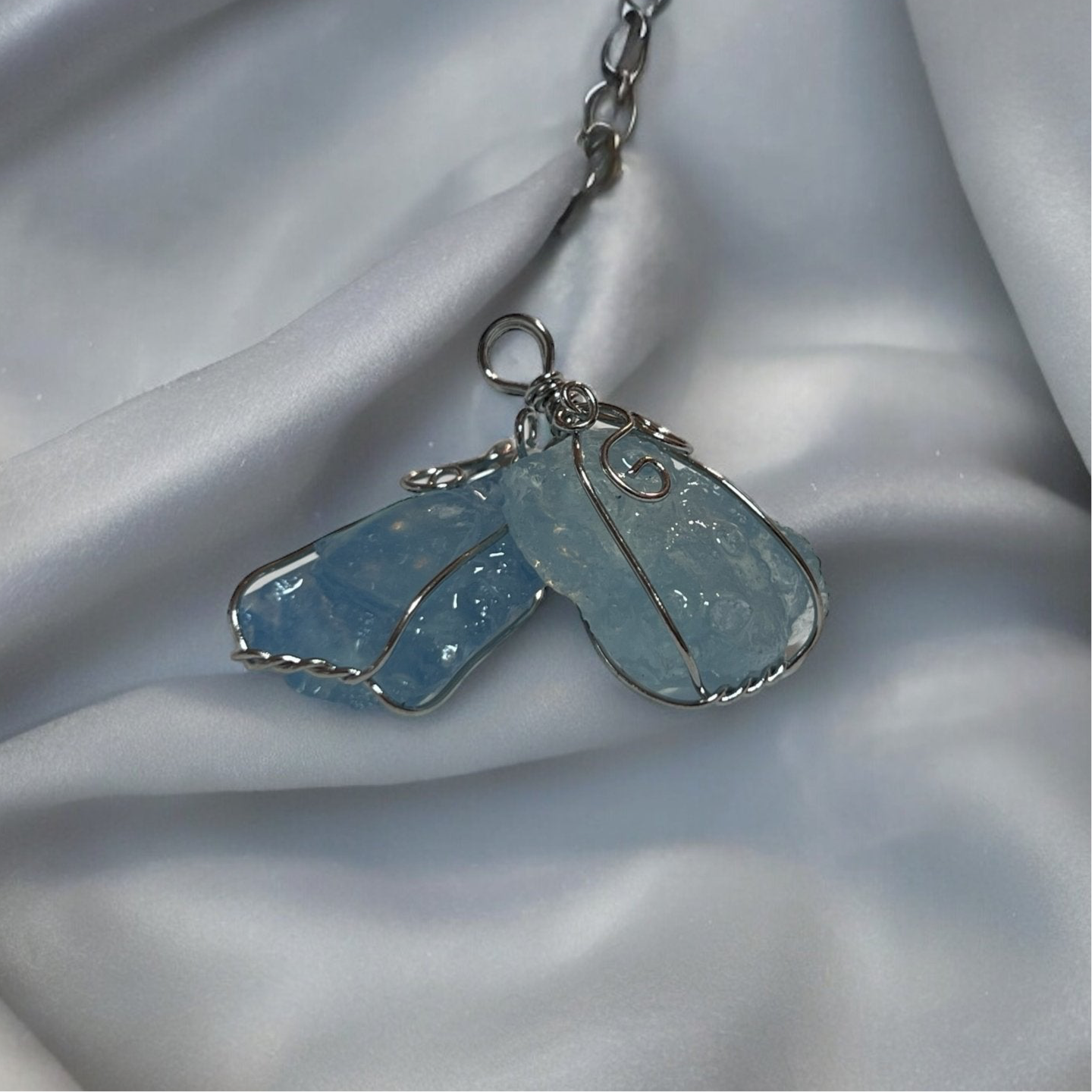 Natural Aquamarine Crystal Pendant (small)