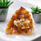 Golden Citrine Geode with Calcite