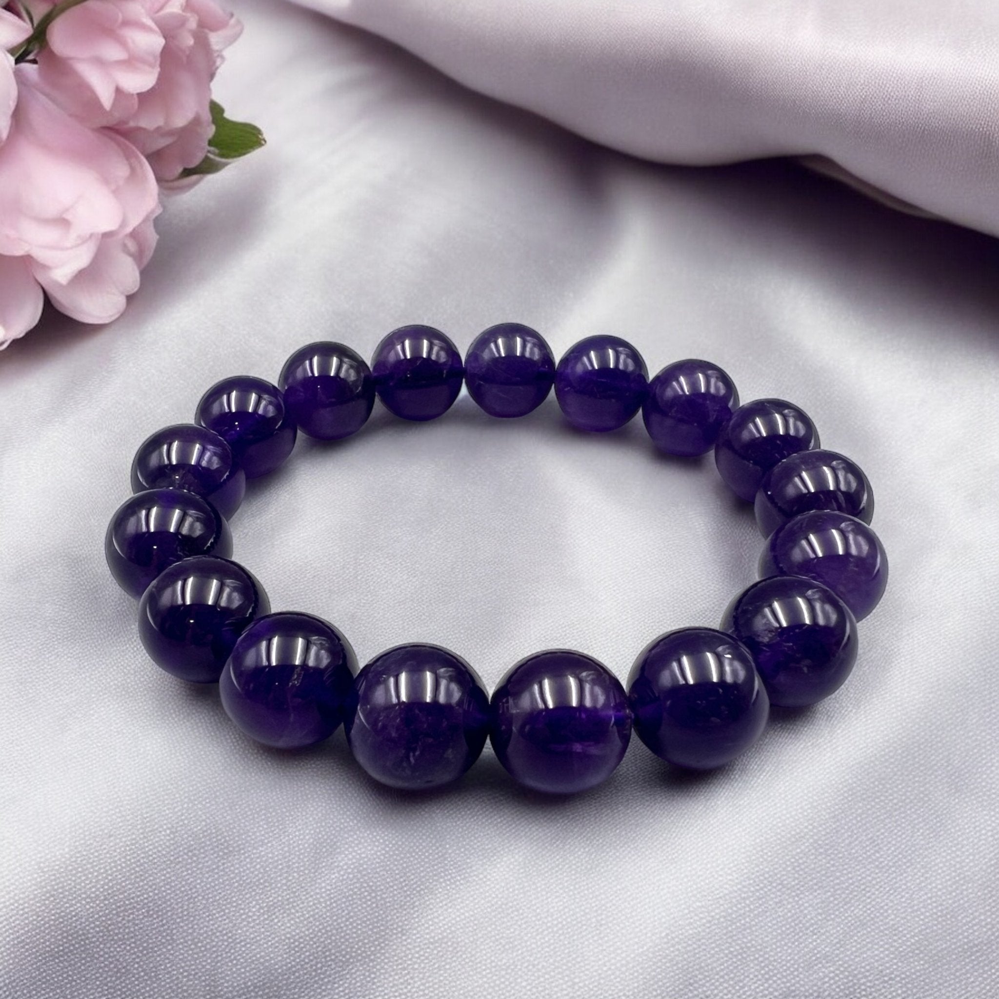 Amethyst Bead Bracelet - Tranquilite