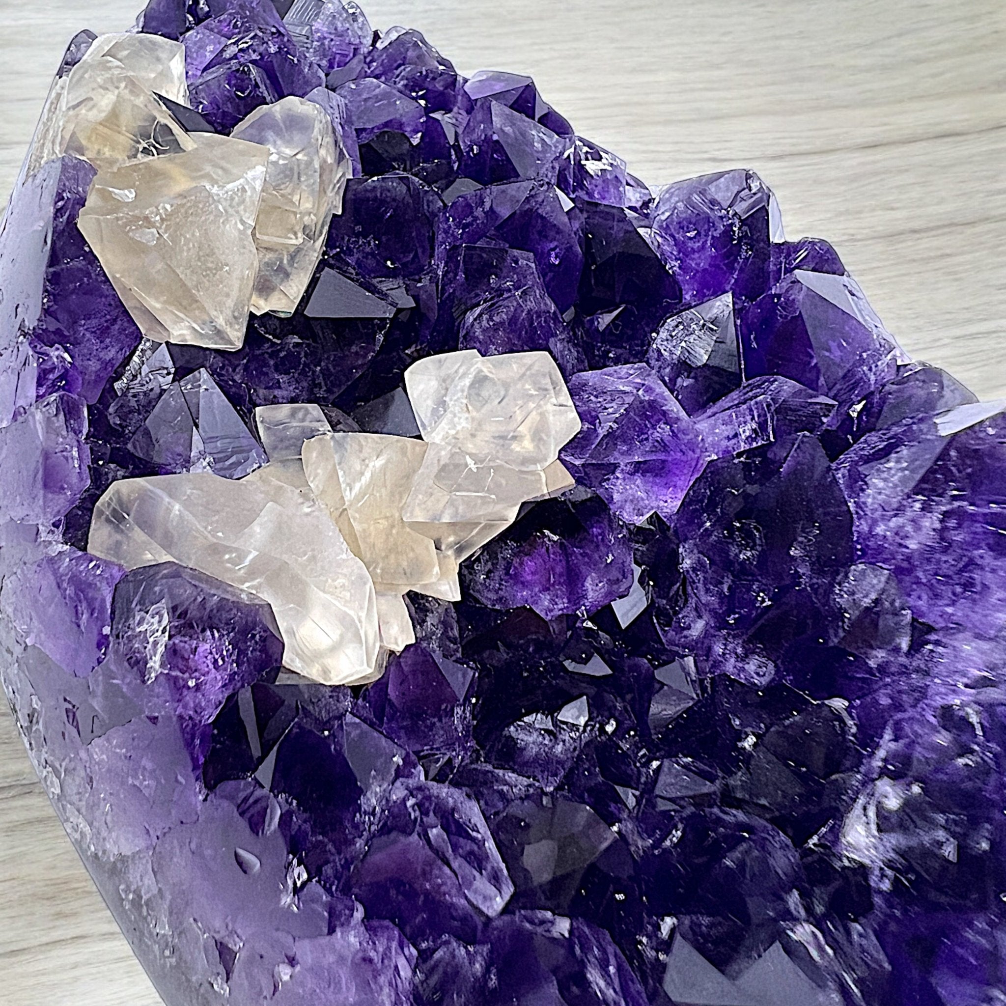 Amethyst Crystal with Calcite (Agate Base) - Tranquilite