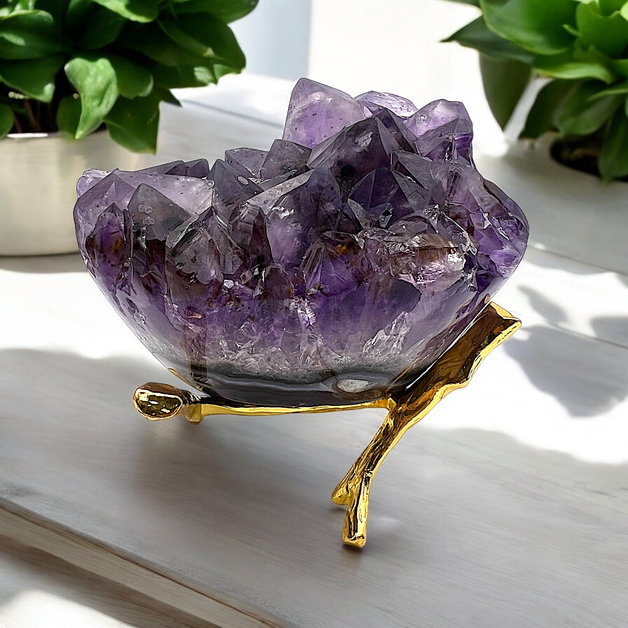 Amethyst Crystal with Gold Inclusions - Tranquilite