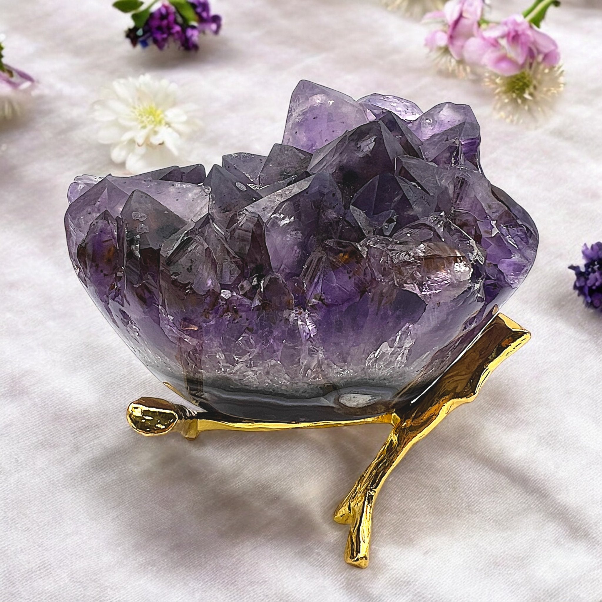 Amethyst Crystal with Gold Inclusions - Tranquilite