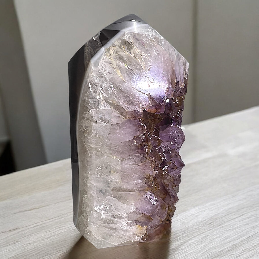 Amethyst with White Banded Agate - Tranquilite
