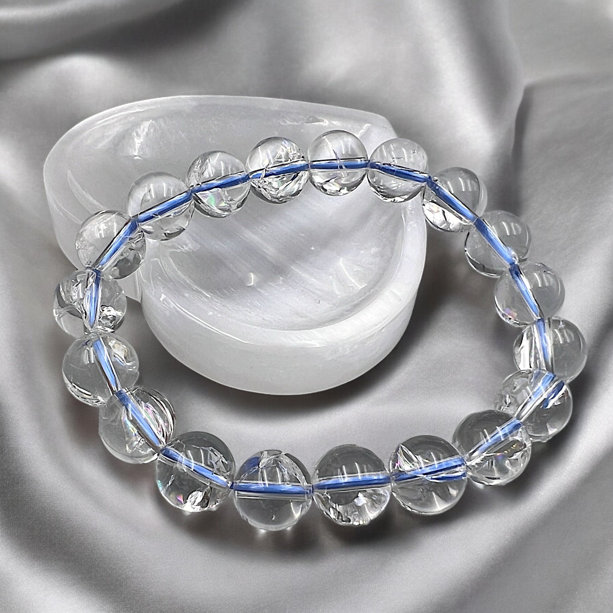 Azeztulite Quartz Bead Bracelet - Tranquilite