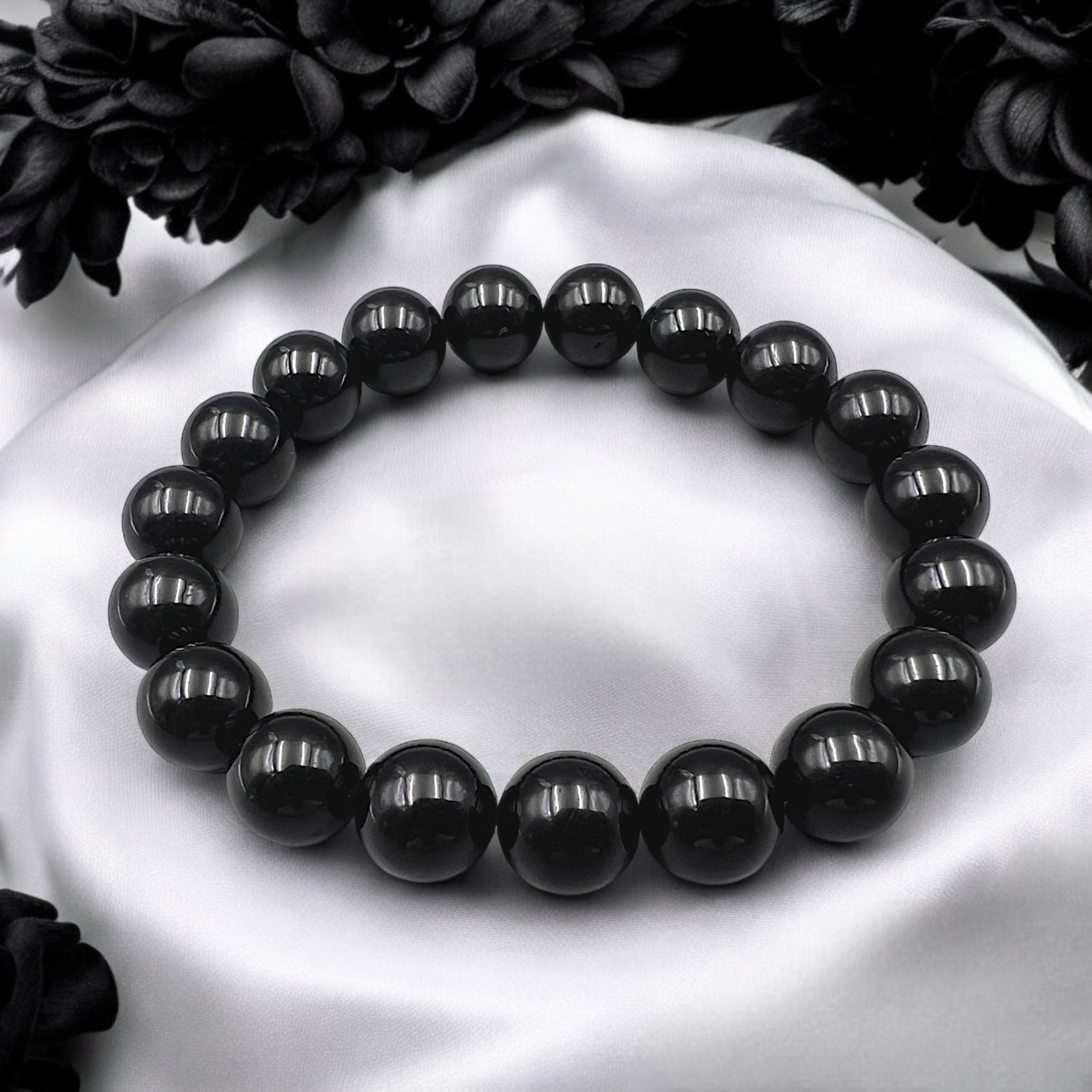 Black Tourmaline Bead Bracelet - Tranquilite