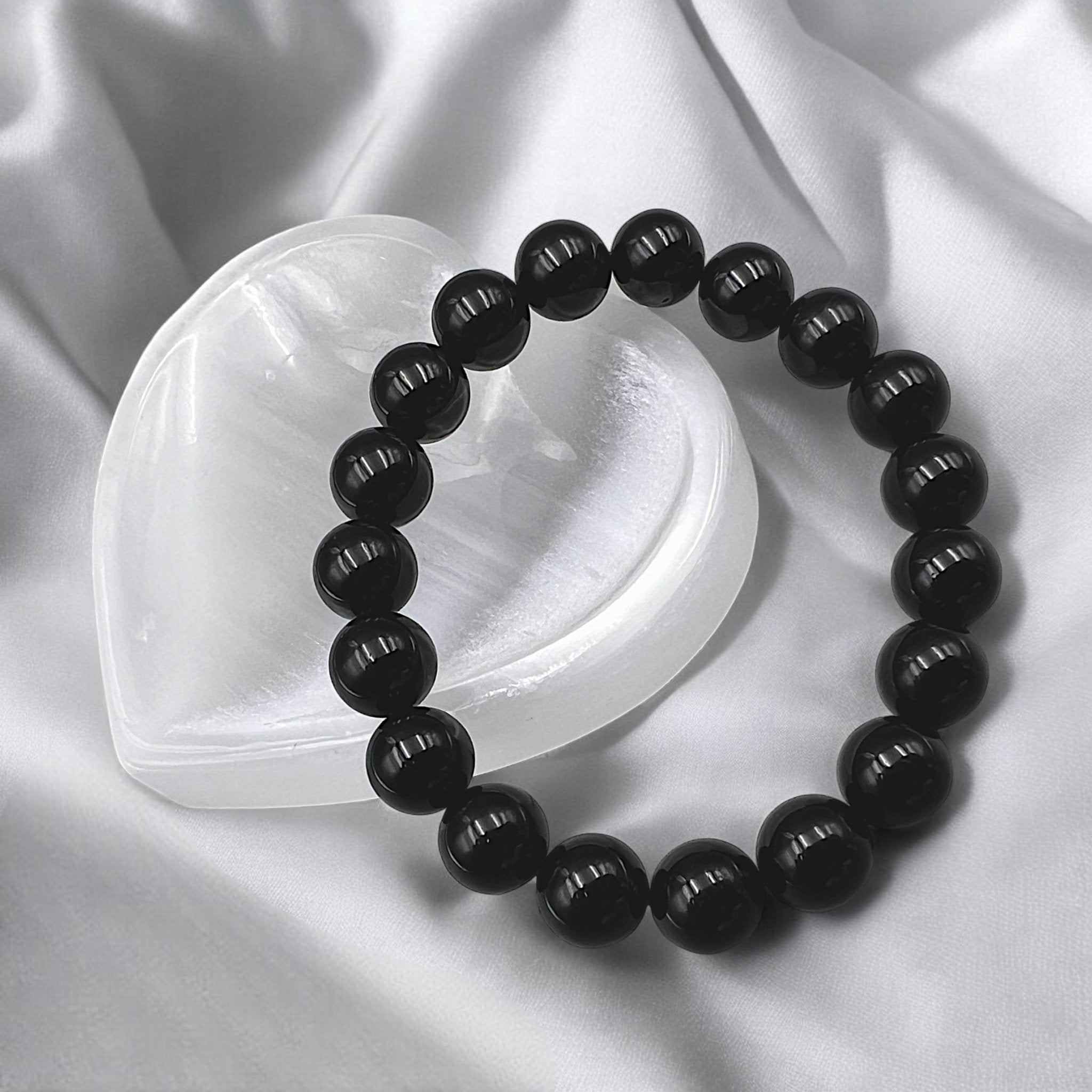 Black Tourmaline Bead Bracelet - Tranquilite