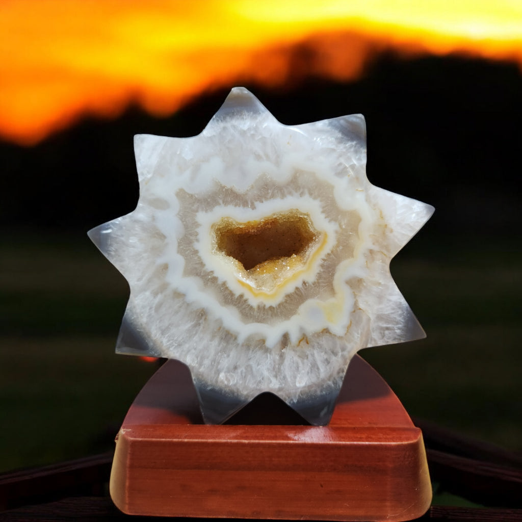 Branded Golden Heart Sun Crystal - Tranquilite