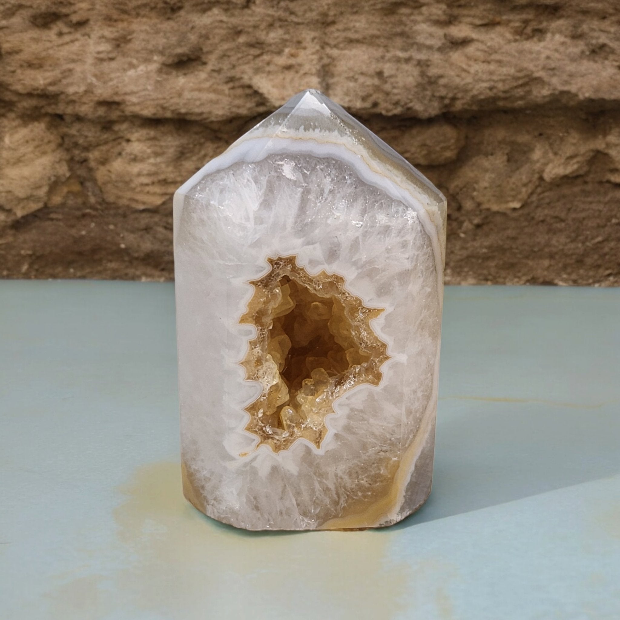 Clear Quartz Agate with Gold Citrine - Tranquilite