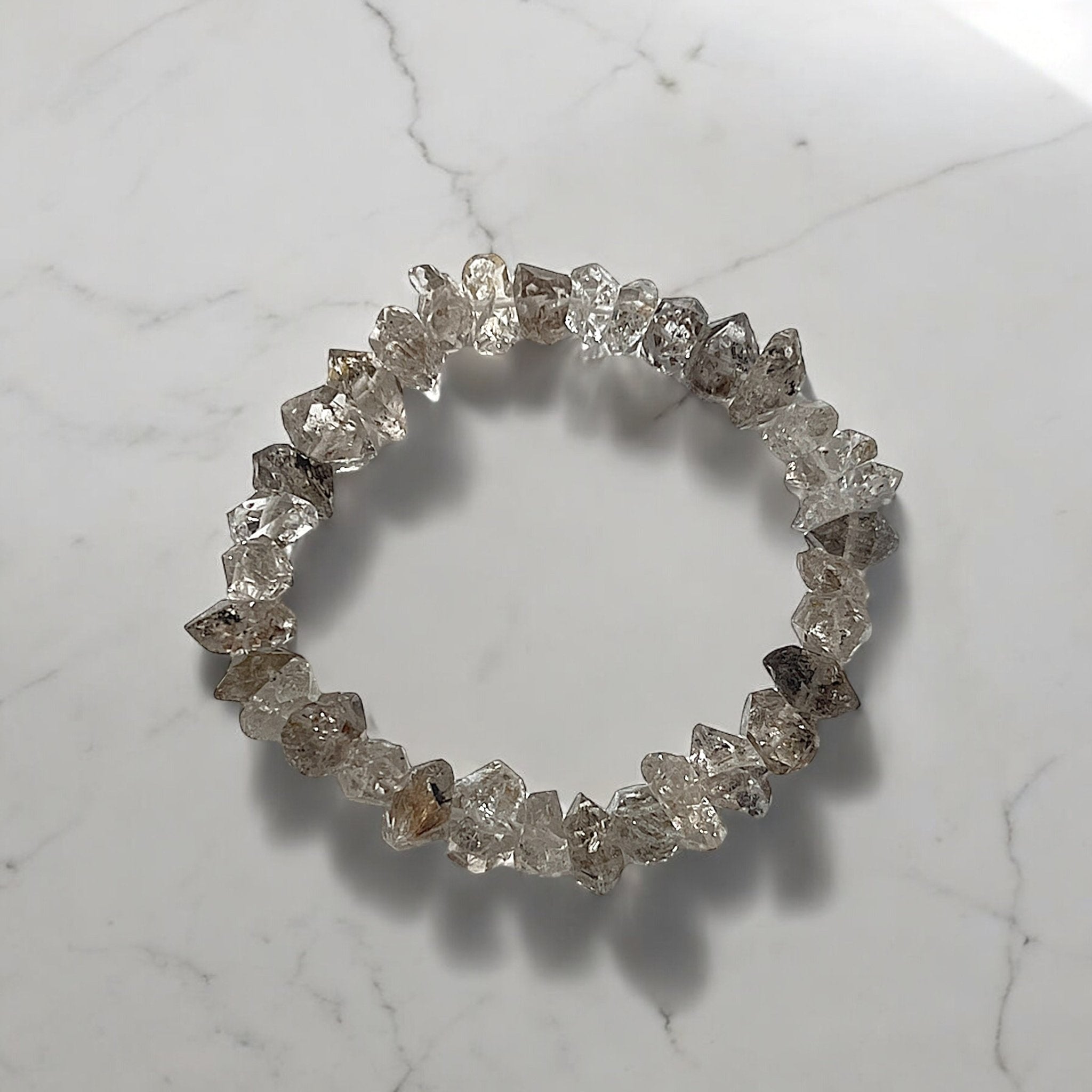 Double Edge Natural Herkimer Diamond Bracelet - Tranquilite