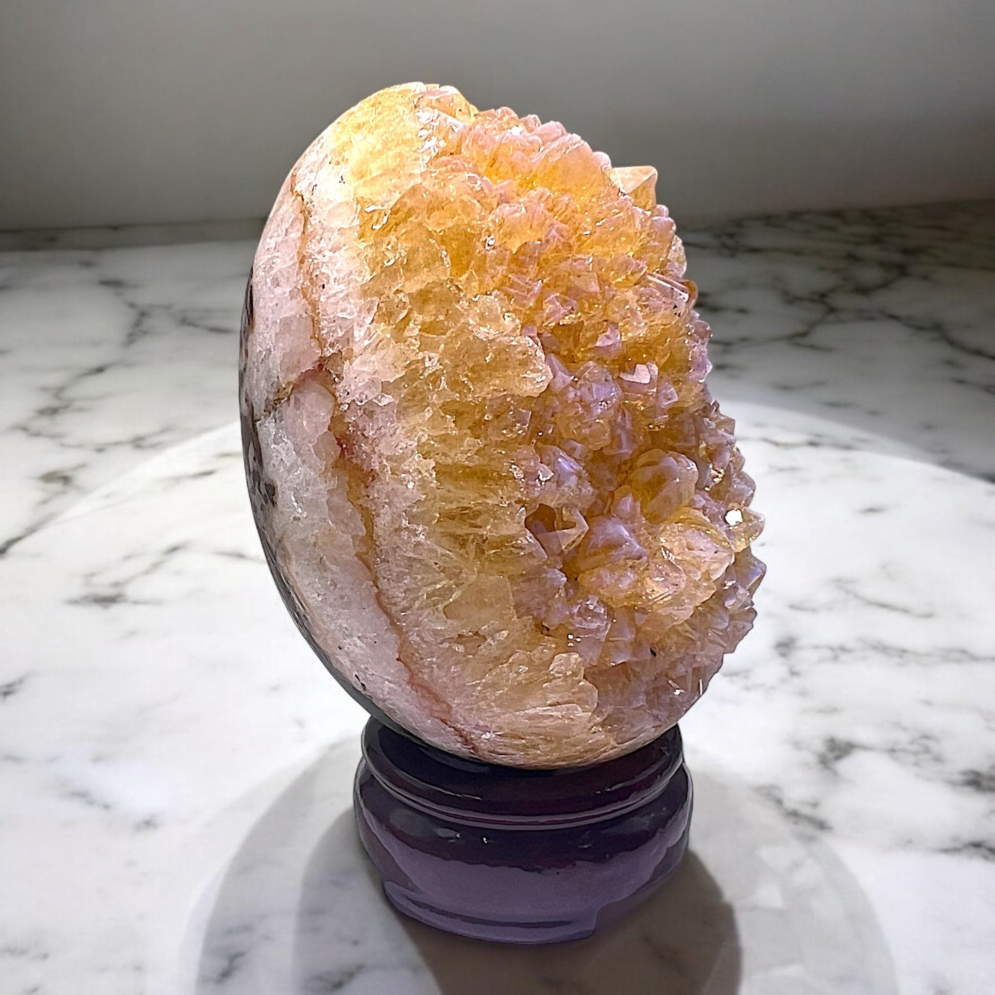 Fluorescent Citrine Dragon Egg Crystal - Tranquilite