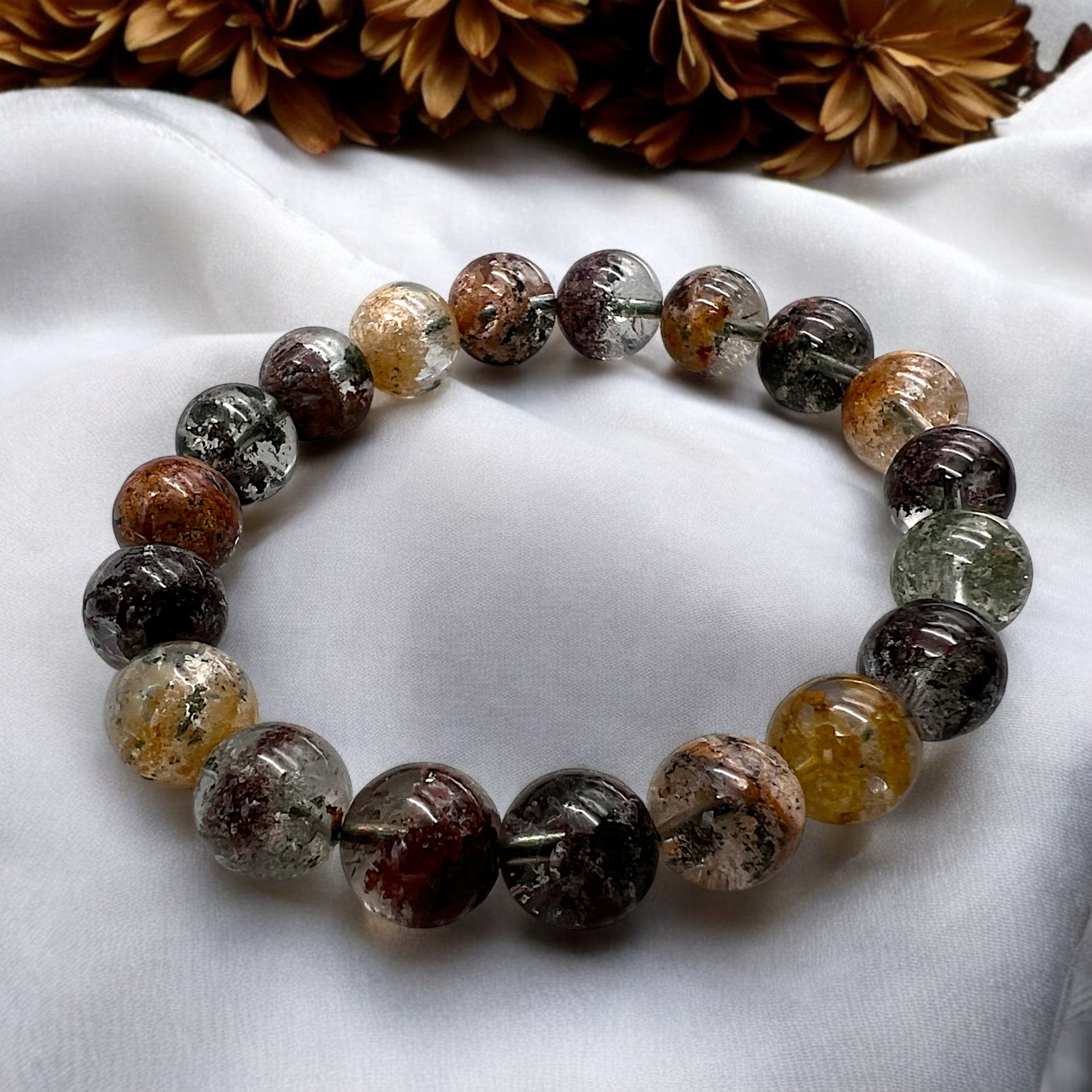 Four Season Phantom Quartz Bead Bracelet - Tranquilite