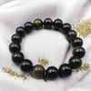 Gold Obsidian Bead Bracelet - Tranquilite