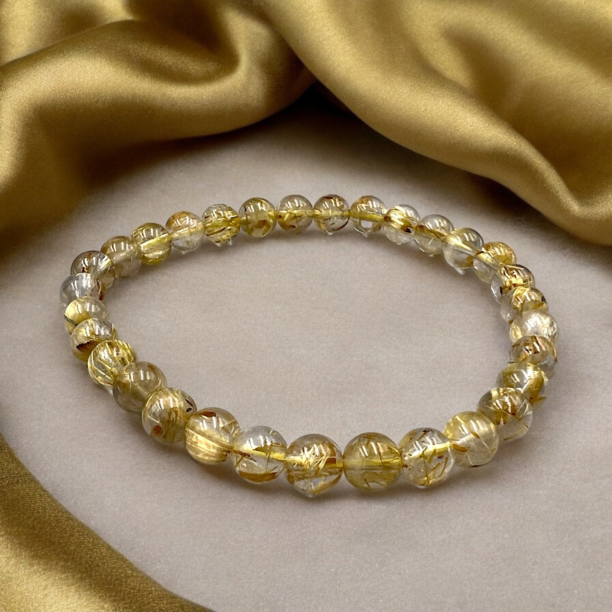 Gold Rutile Quartz Bracelet (High Quality) - Tranquilite