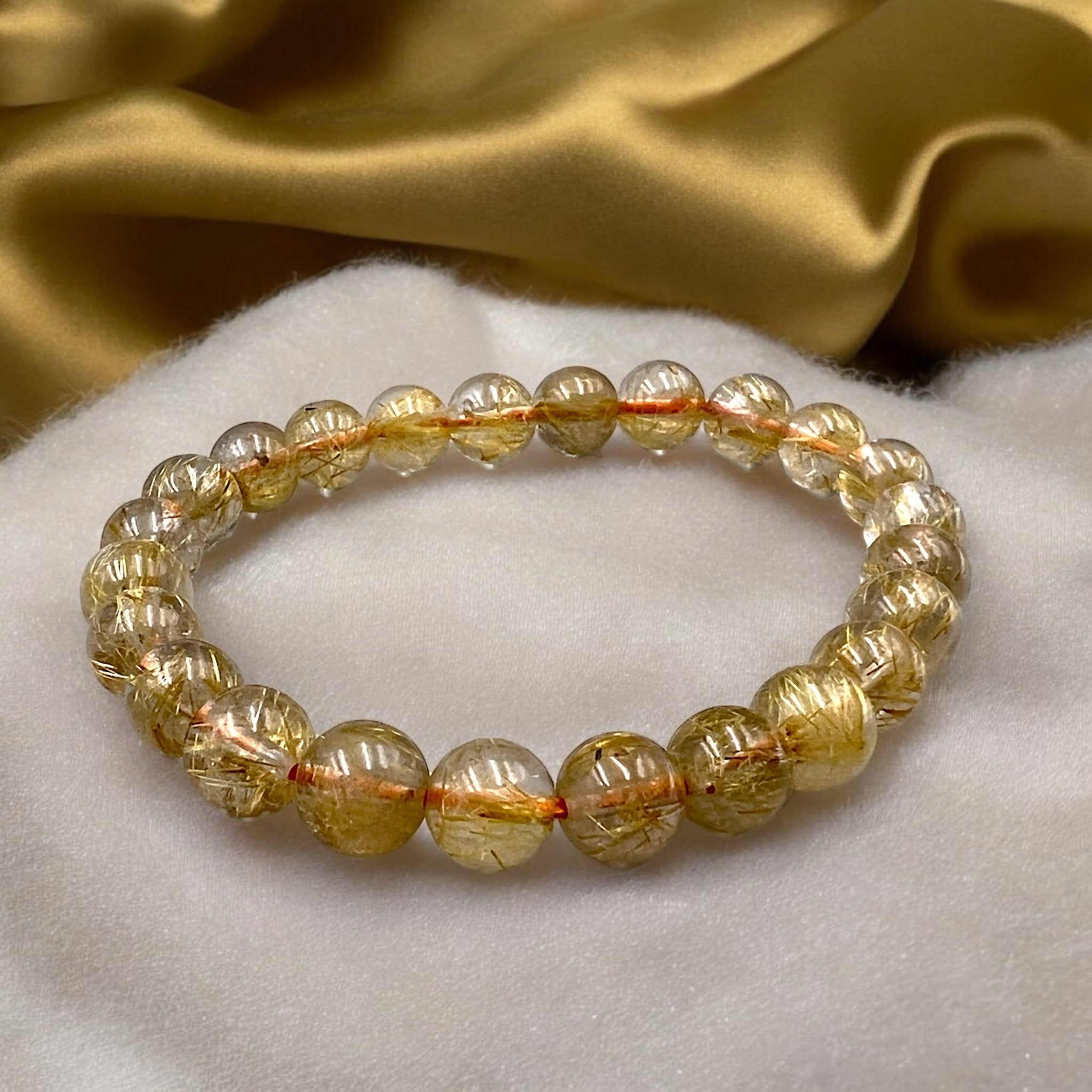 Gold Rutile Quartz Bracelet (High Quality) - Tranquilite