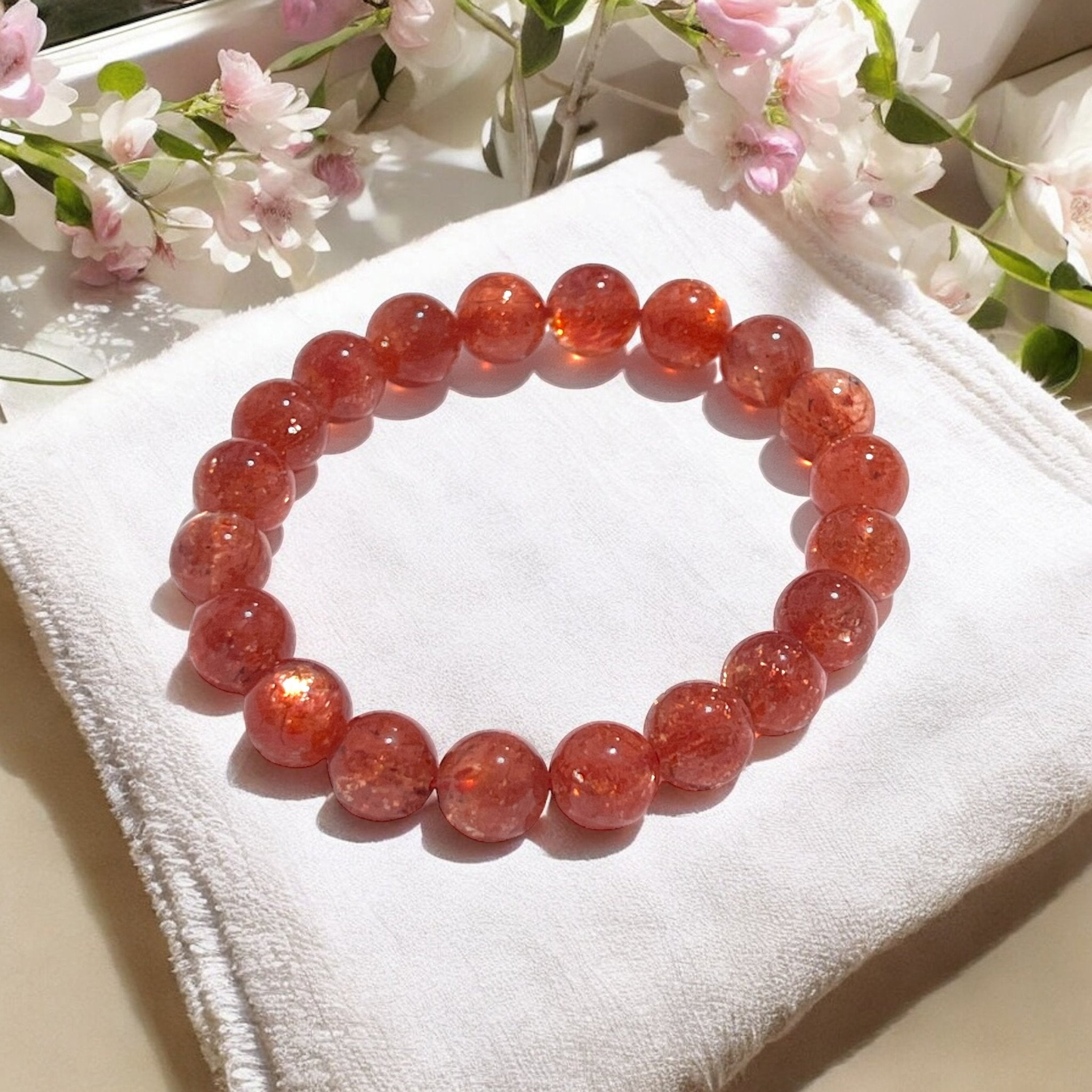 Gold Sunstone Bead Bracelet - Tranquilite