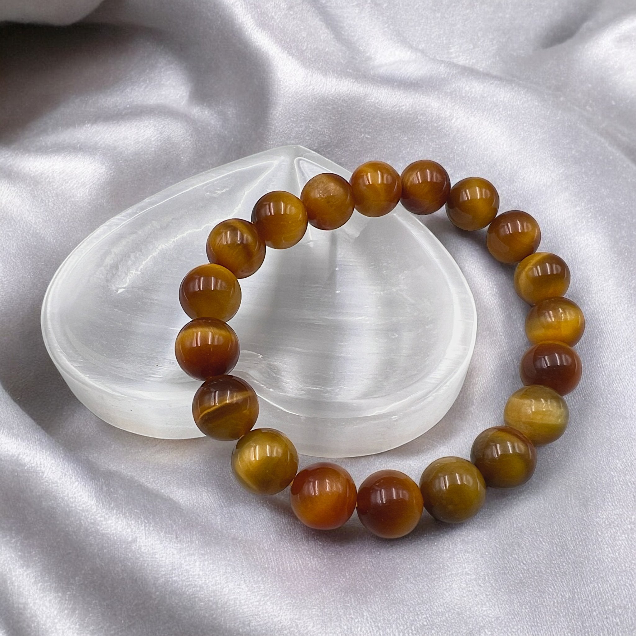 Gold Tiger's Eye Bead Bracelet - Tranquilite