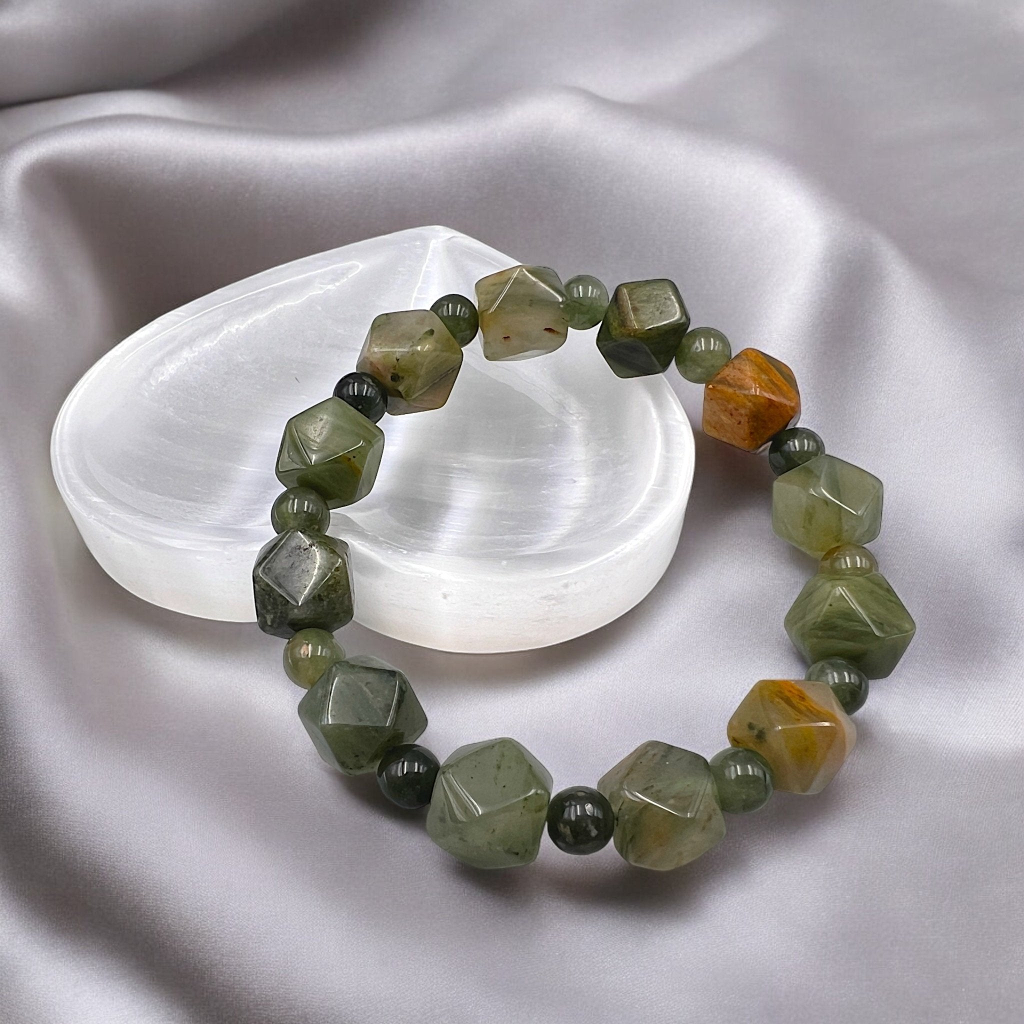 Green Rutile Quartz Designer Bracelet - Tranquilite