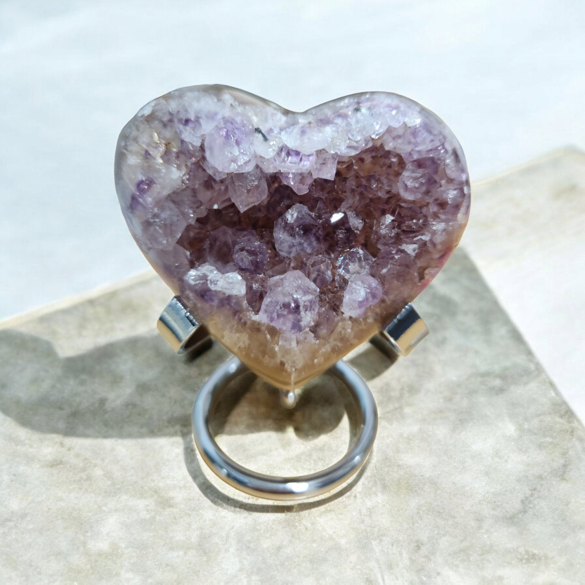 Heart Shaped Lavender Amethyst Agate - Tranquilite