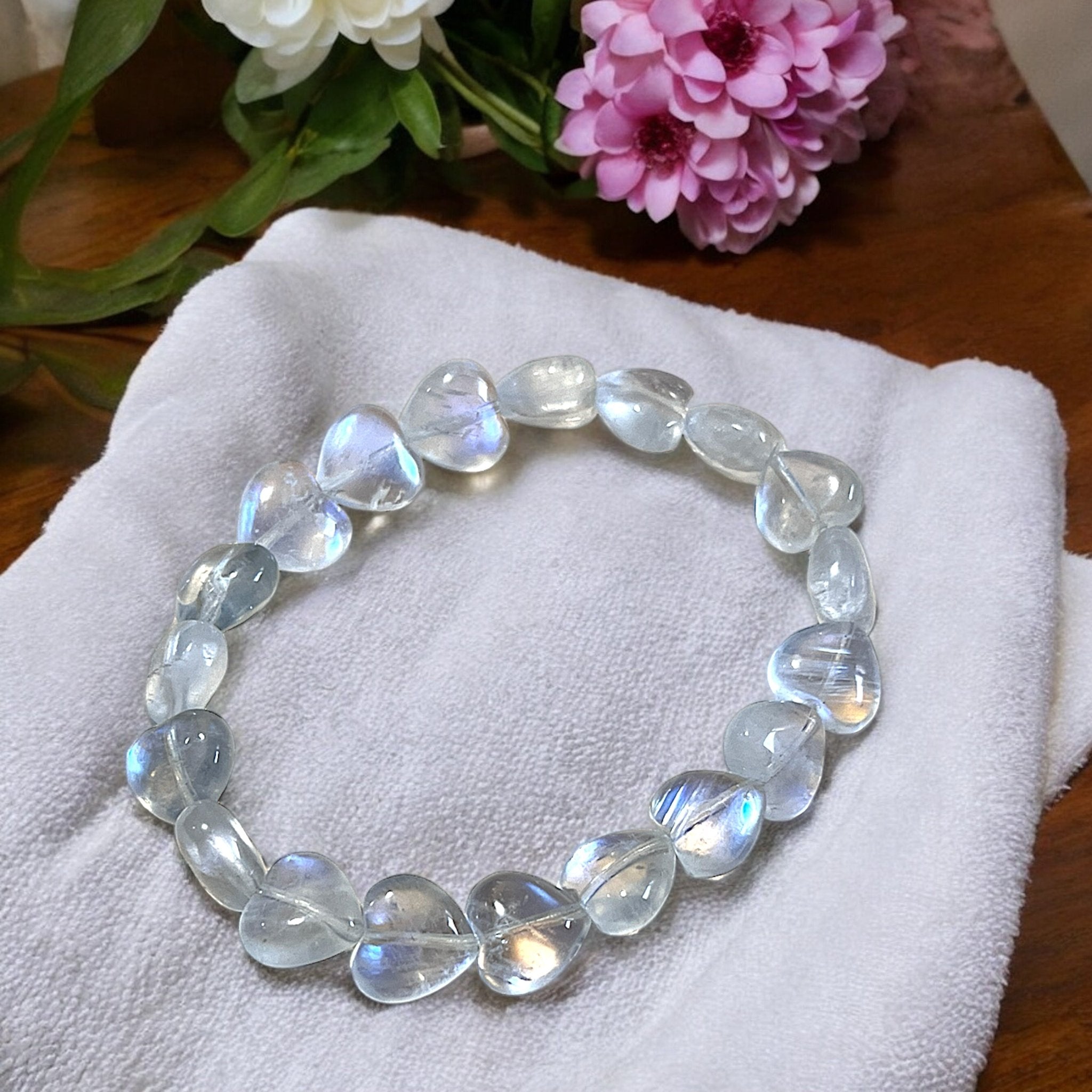 Heart Shaped Moonstone Bracelet - Tranquilite