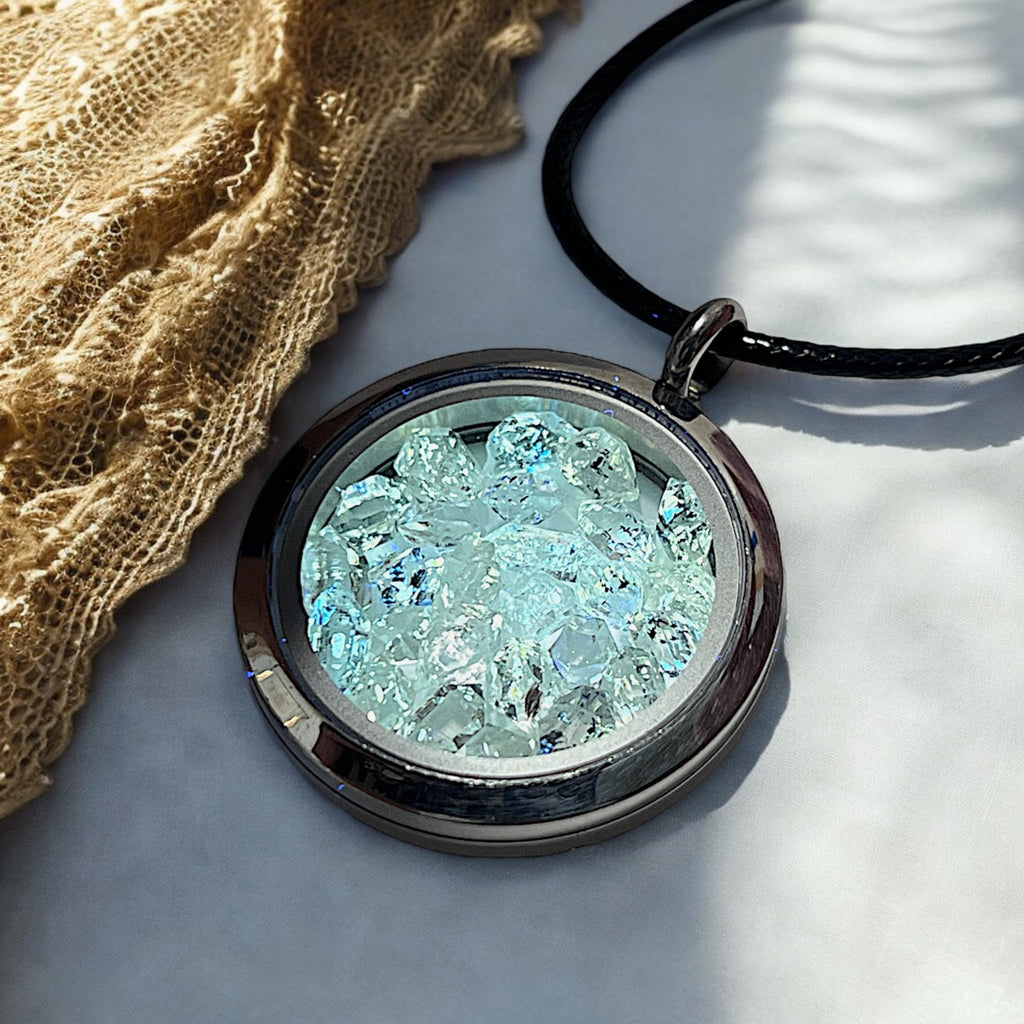 Herkimer Diamond Silver Locket Pendant - Tranquilite