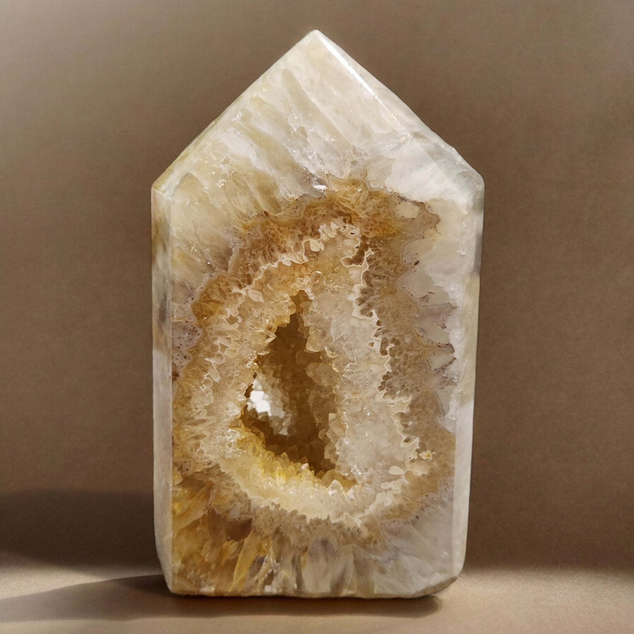 Honeycomb Clear Quartz Crystal with Citrine - Tranquilite