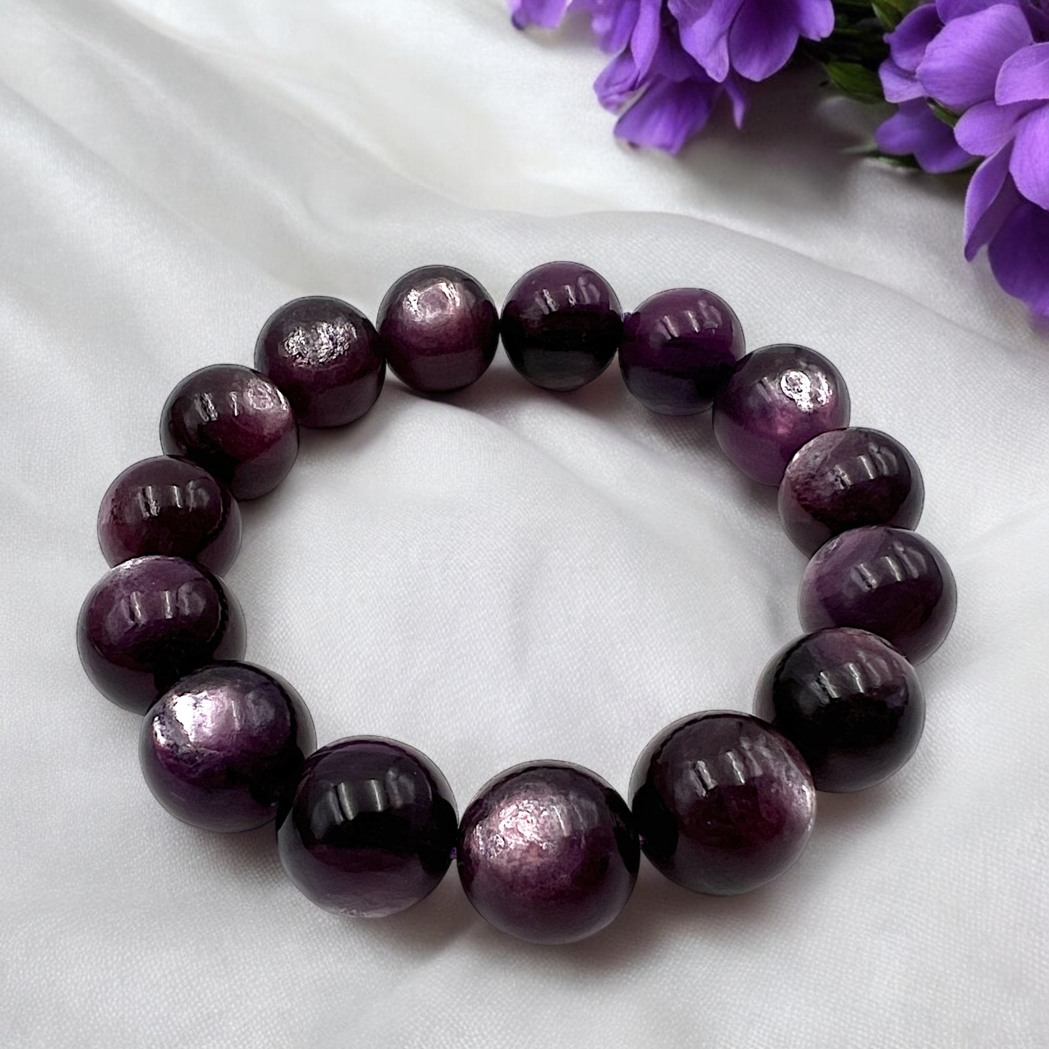 Lepidolite Bead Bracelet - Tranquilite