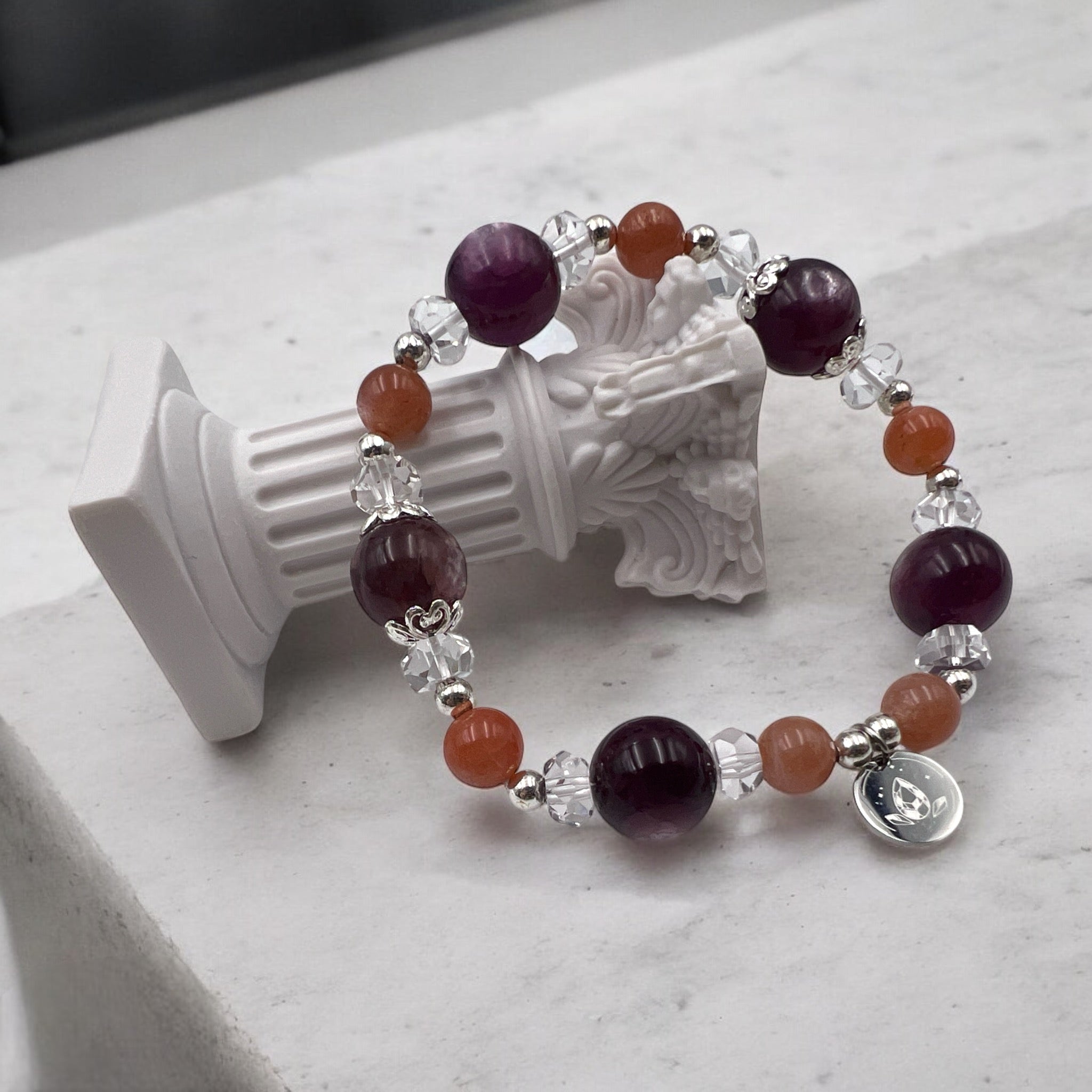 Lepidolite Design Bead Bracelet - Tranquilite