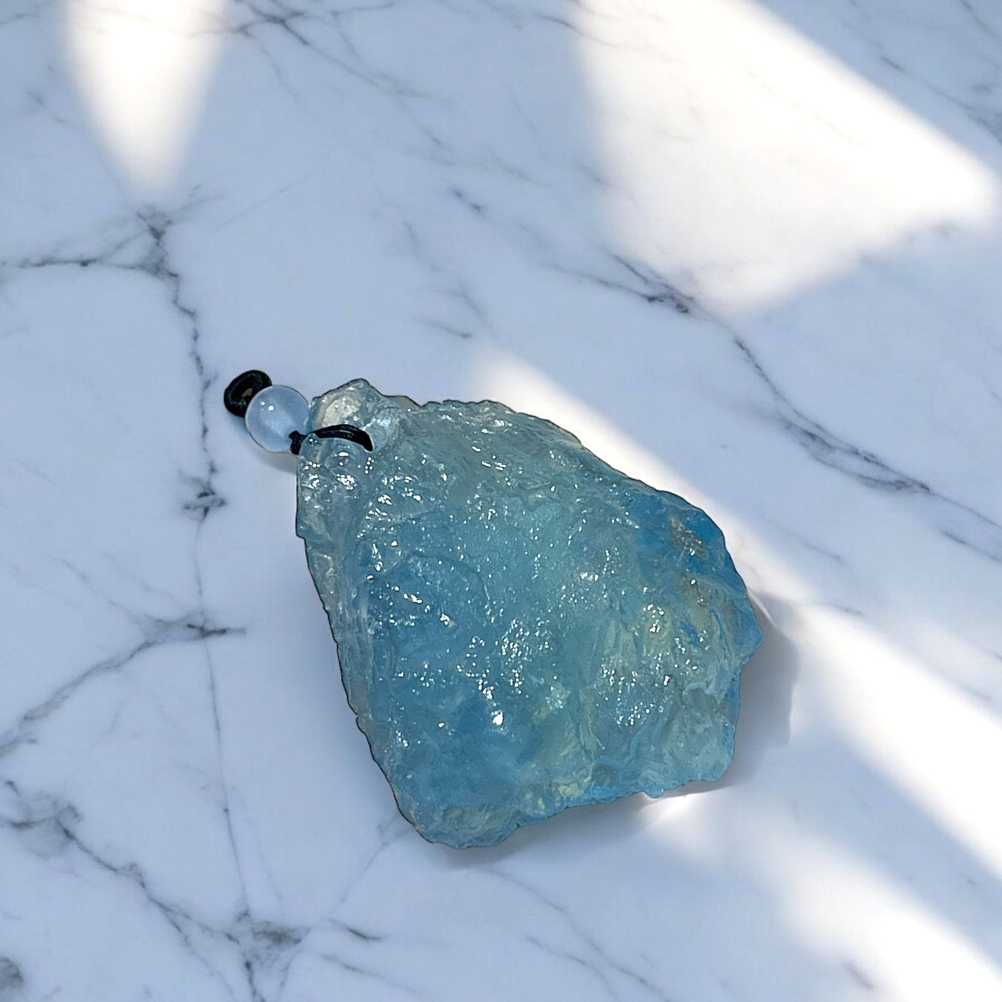 Natural Aquamarine Crystal Pendant (Large) - Tranquilite