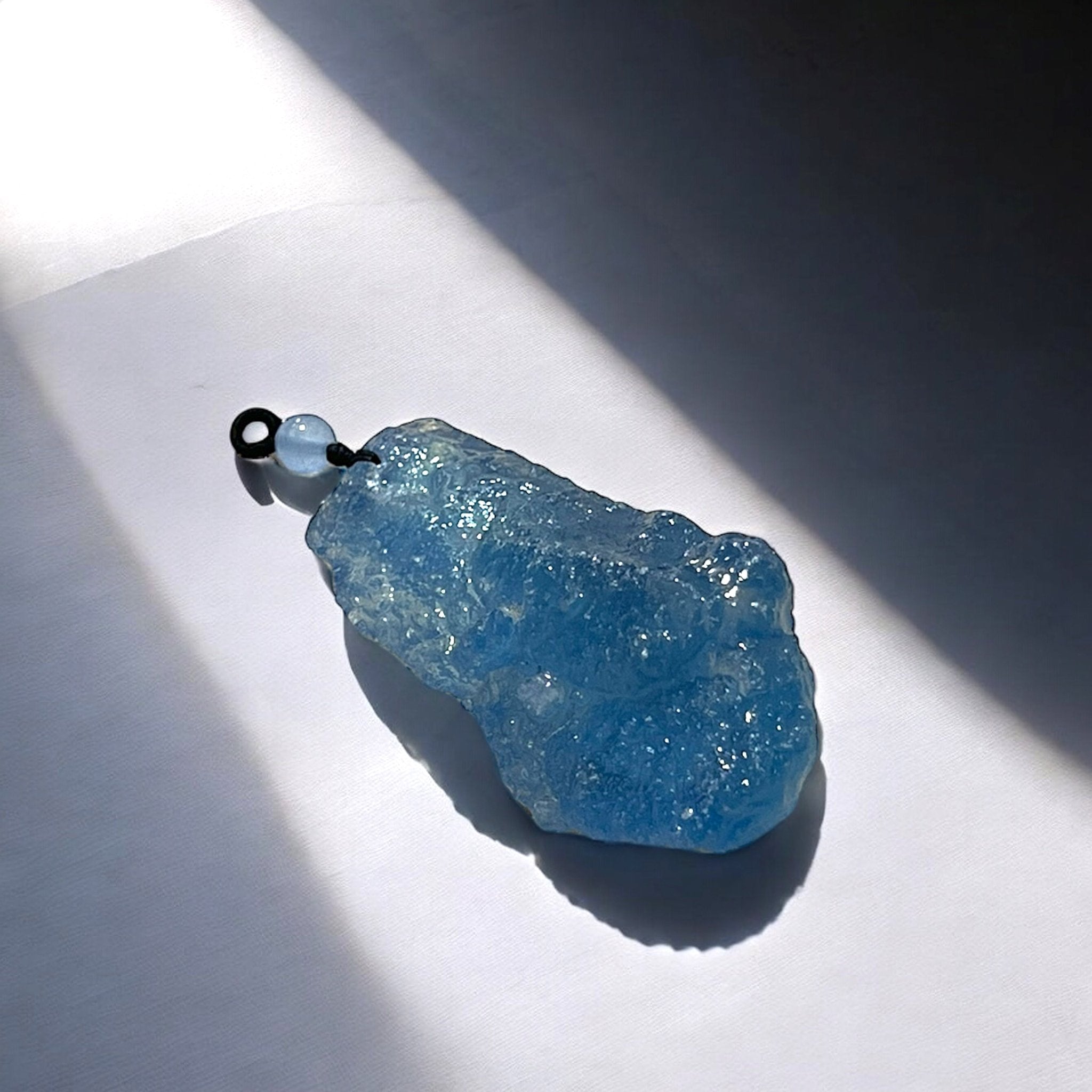 Natural Aquamarine Crystal Pendant (Large) - Tranquilite