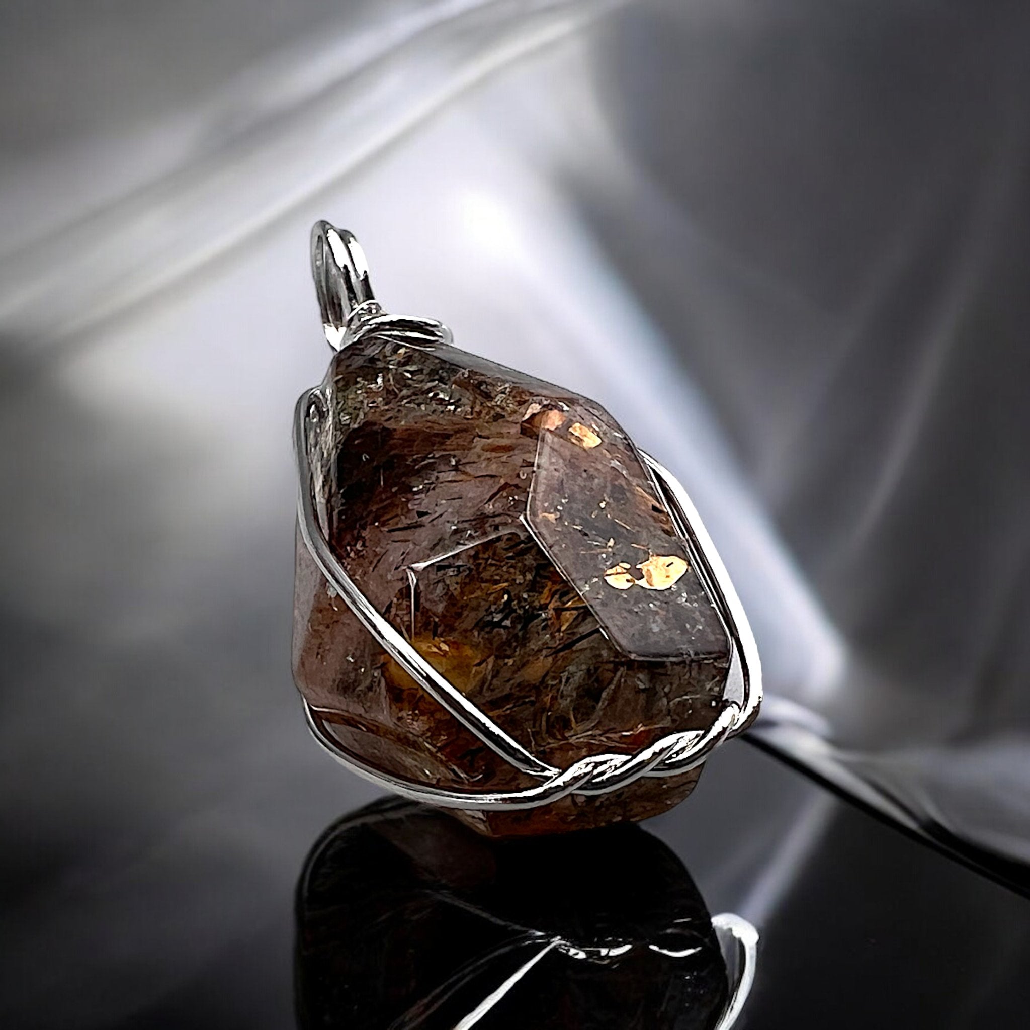 Natural Black Gold Super Seven Pendant - Tranquilite