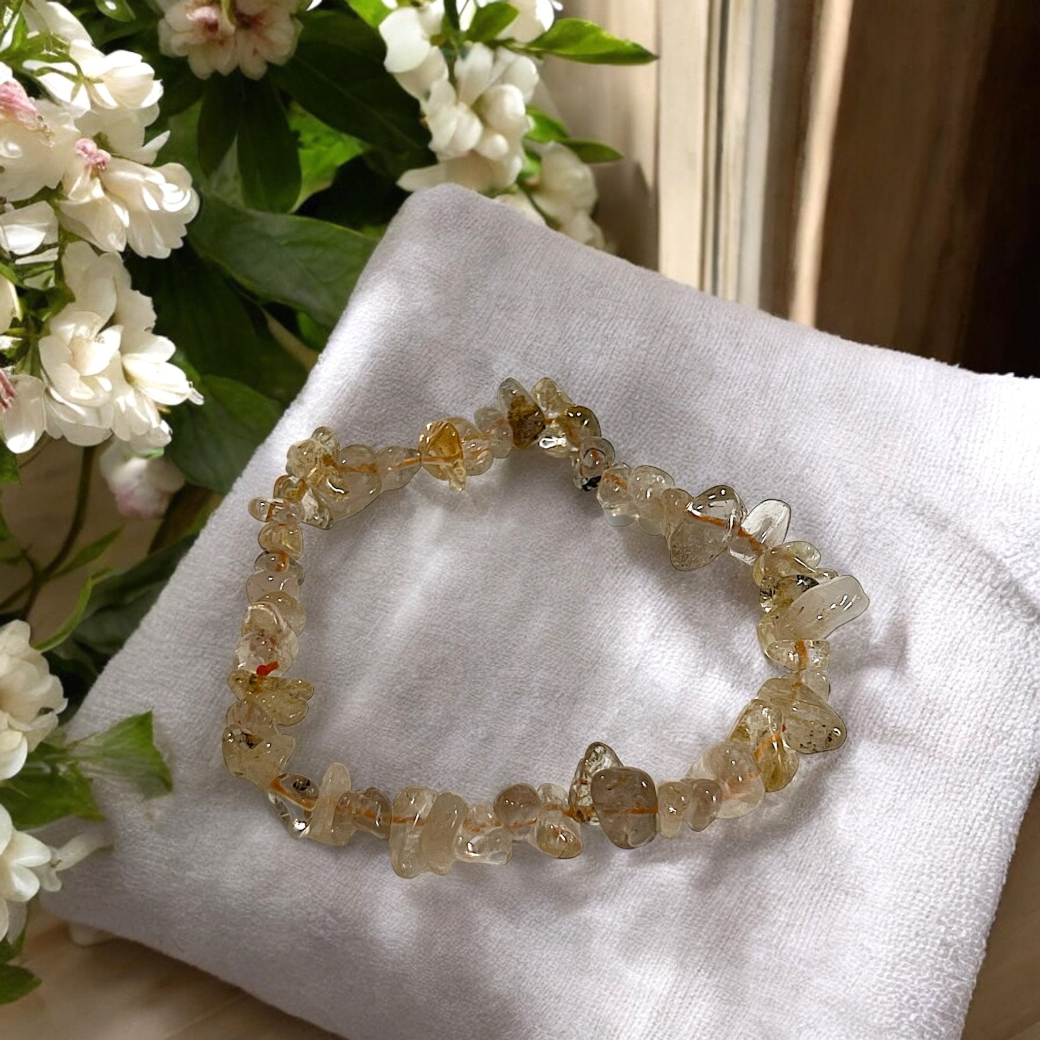 Natural Gold Rutile Quartz Bracelet - Tranquilite