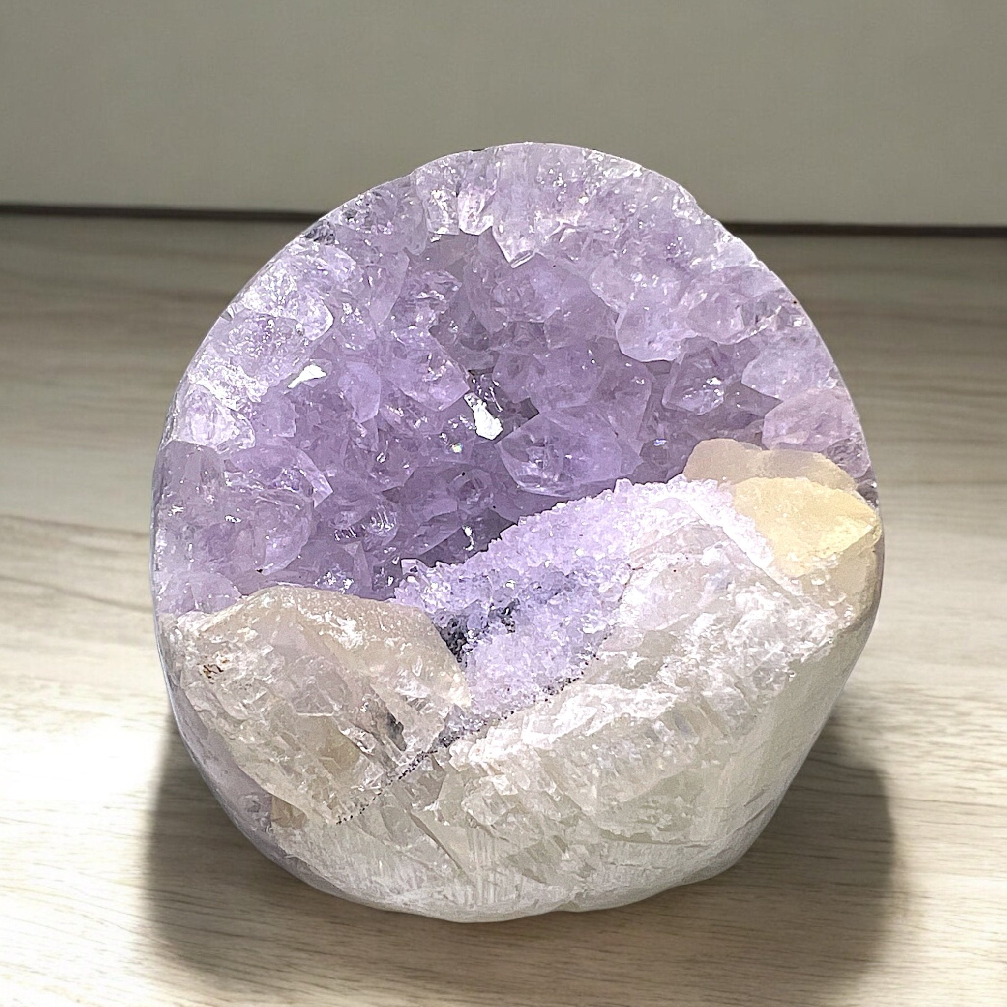 Natural Lavender Amethyst Crystal Cave with Calcite - Tranquilite