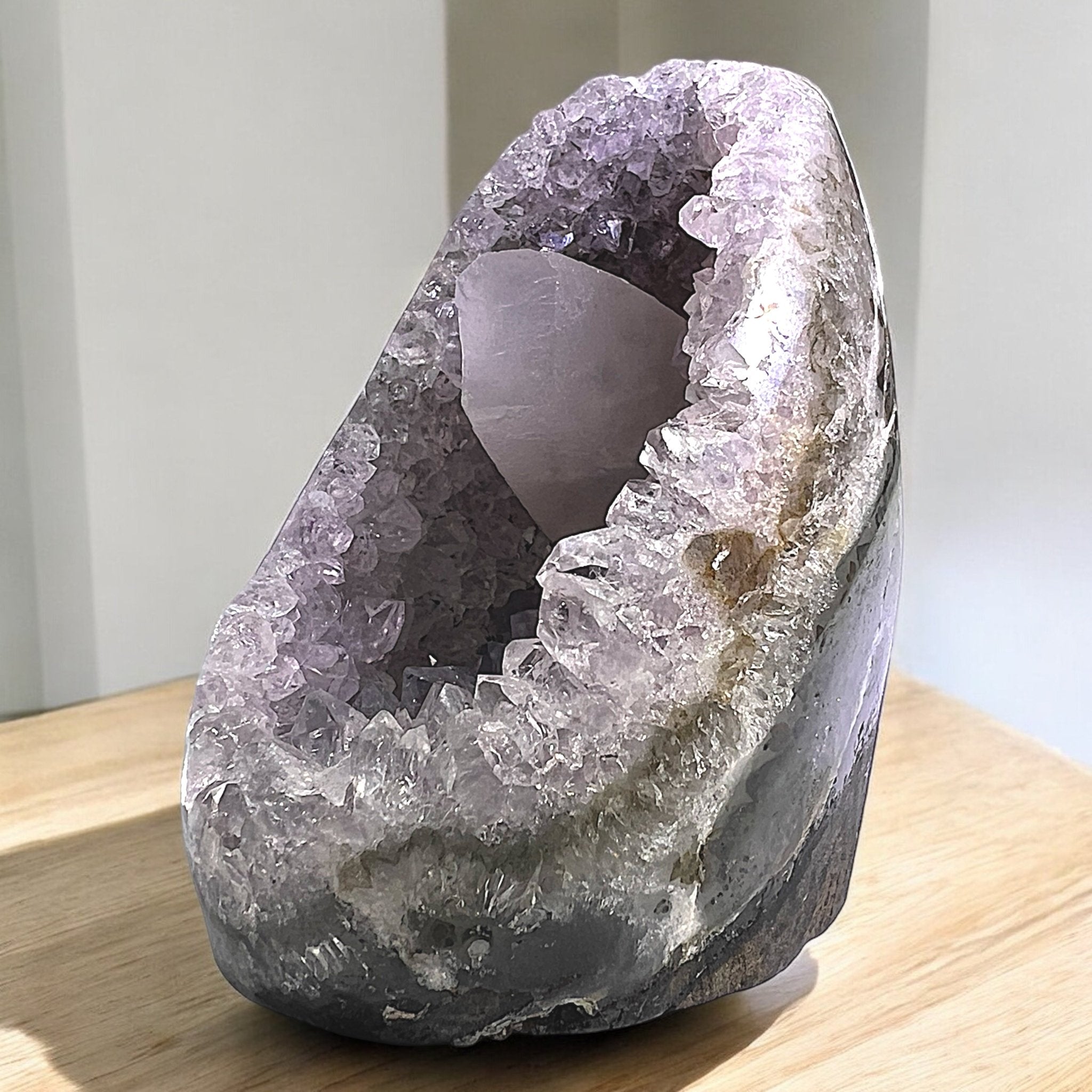 Natural Lavender Amethyst Crystal with Large Calcite - Tranquilite