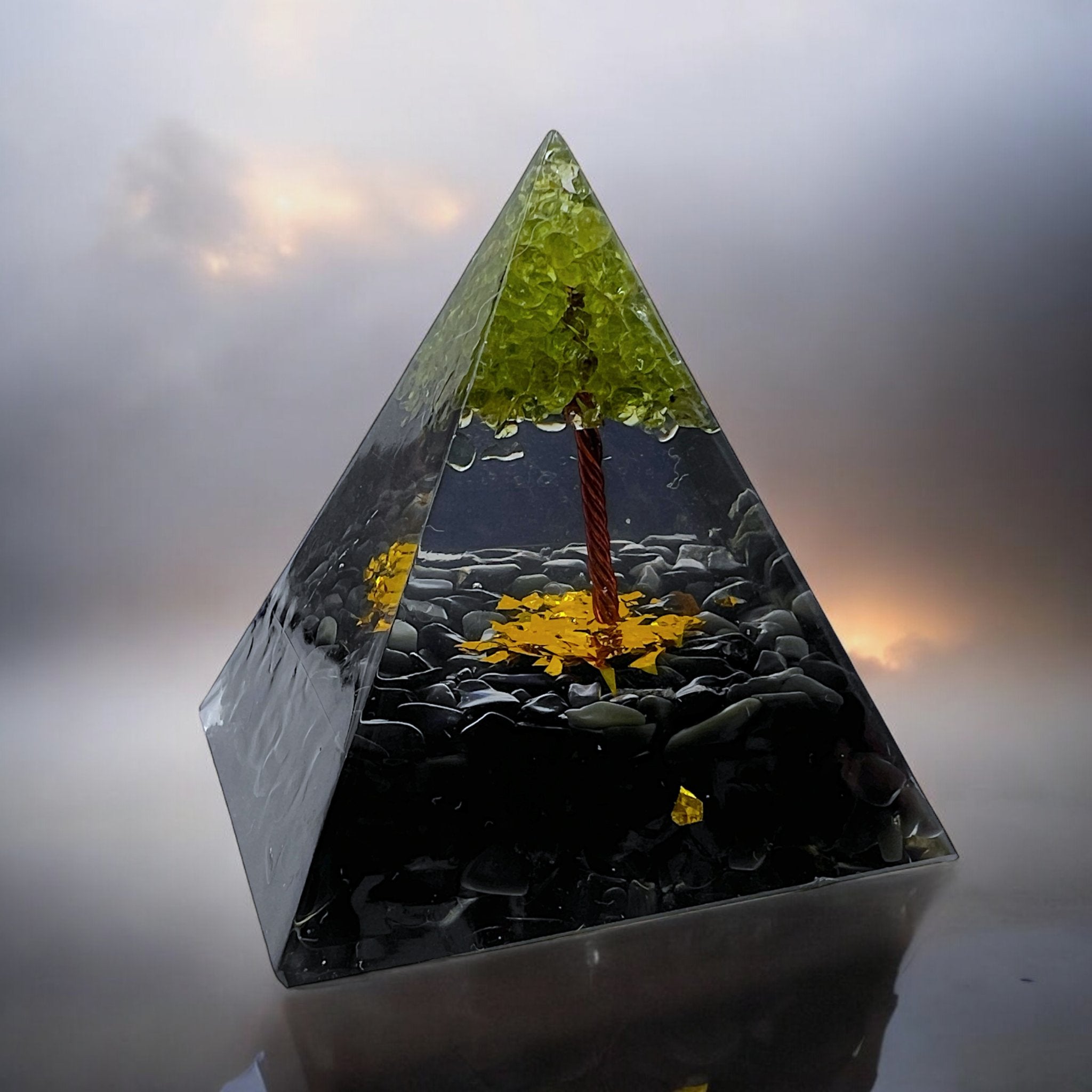 Orgone Pyramid (Tree of Life Yggdrasil Version) - Tranquilite