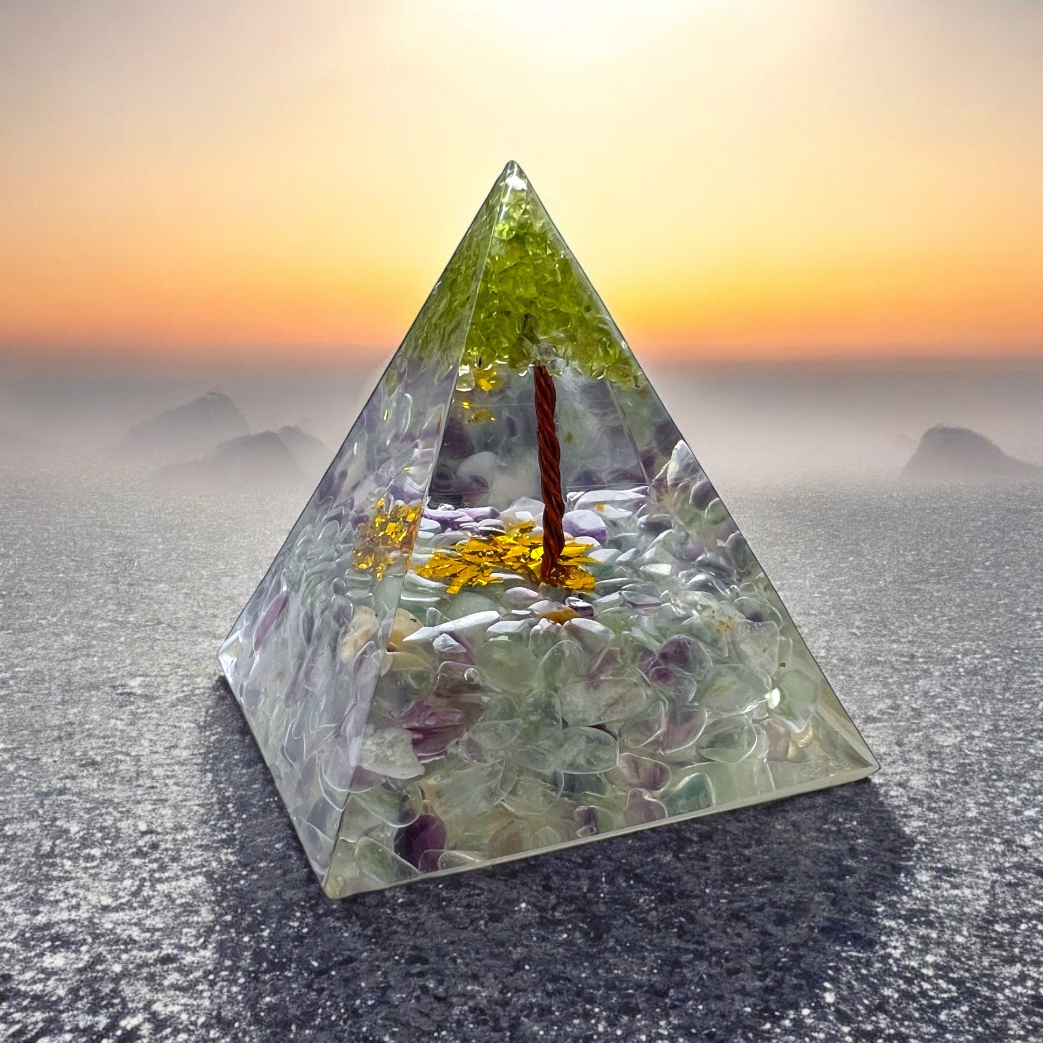 Orgone Pyramid (Tree of Life Yggdrasil Version) - Tranquilite