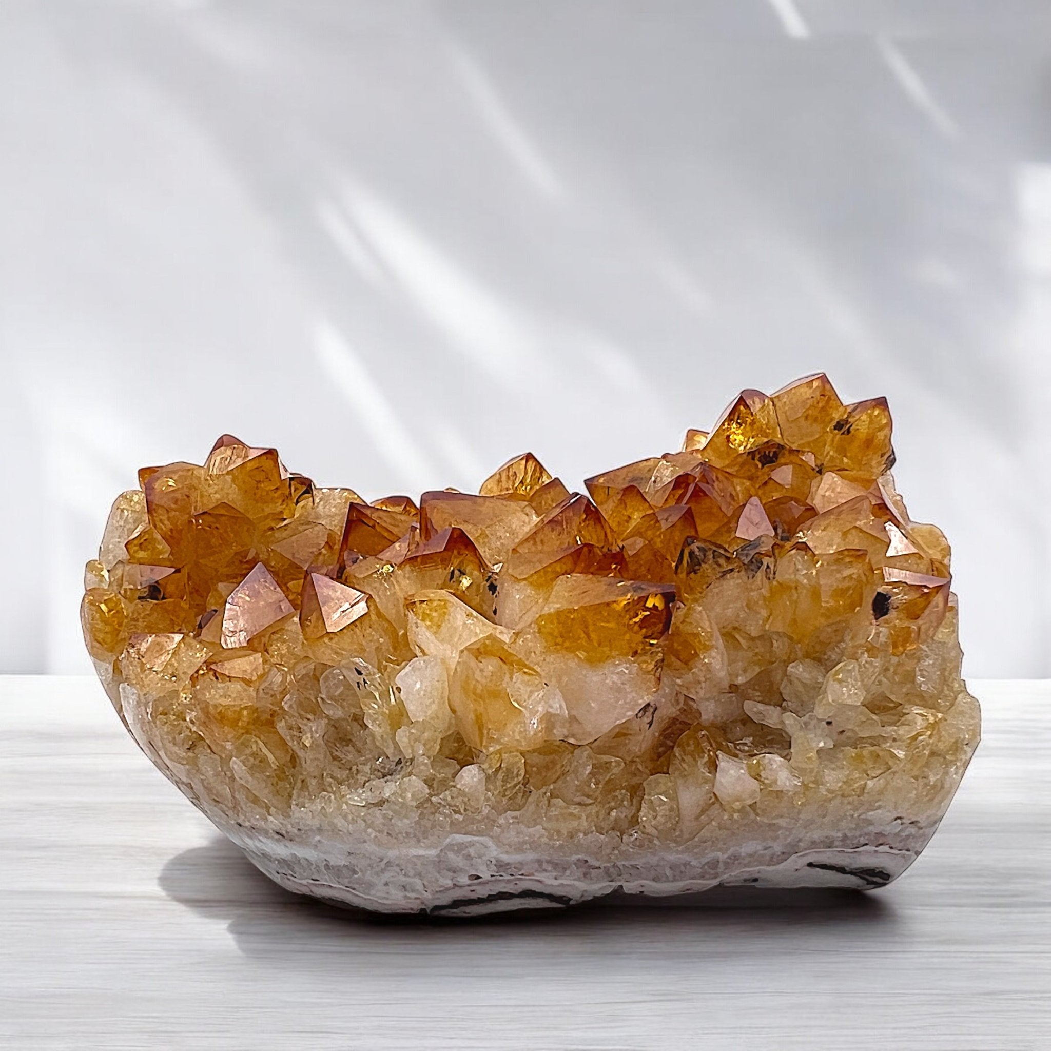 Pointy Natural Citrine Geode - Tranquilite