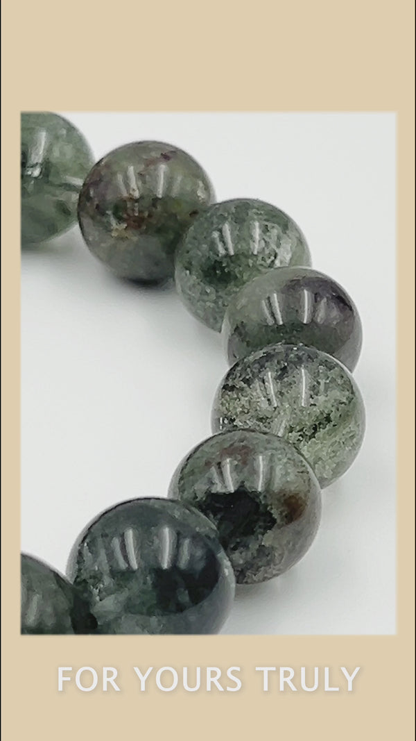 Green Phantom Quartz Bead Bracelet