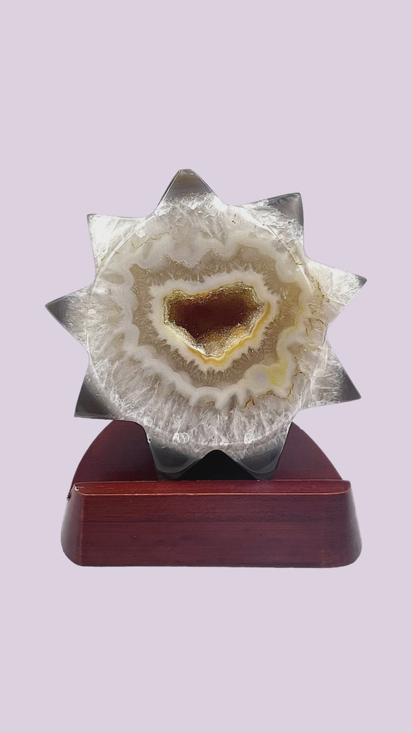 Branded Golden Heart Sun Crystal