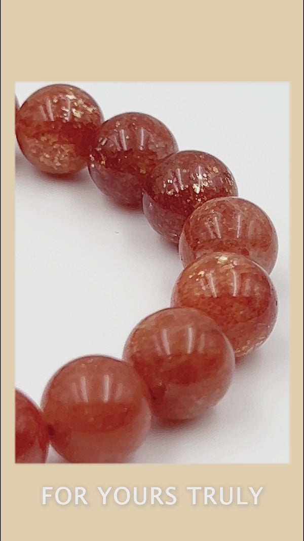 Gold Sunstone Bead Bracelet