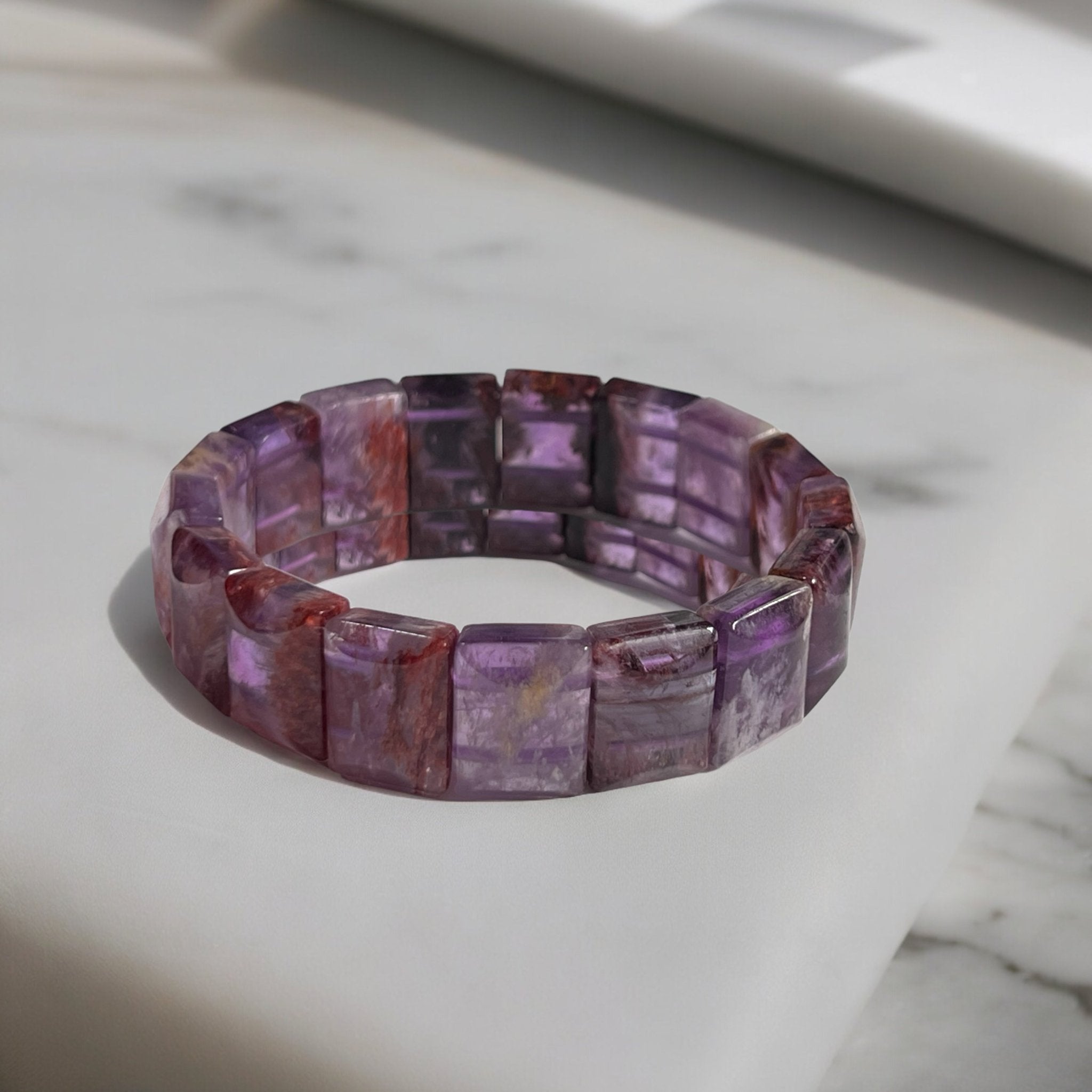 Purple Phantom Quartz Wheel Bracelet - Tranquilite