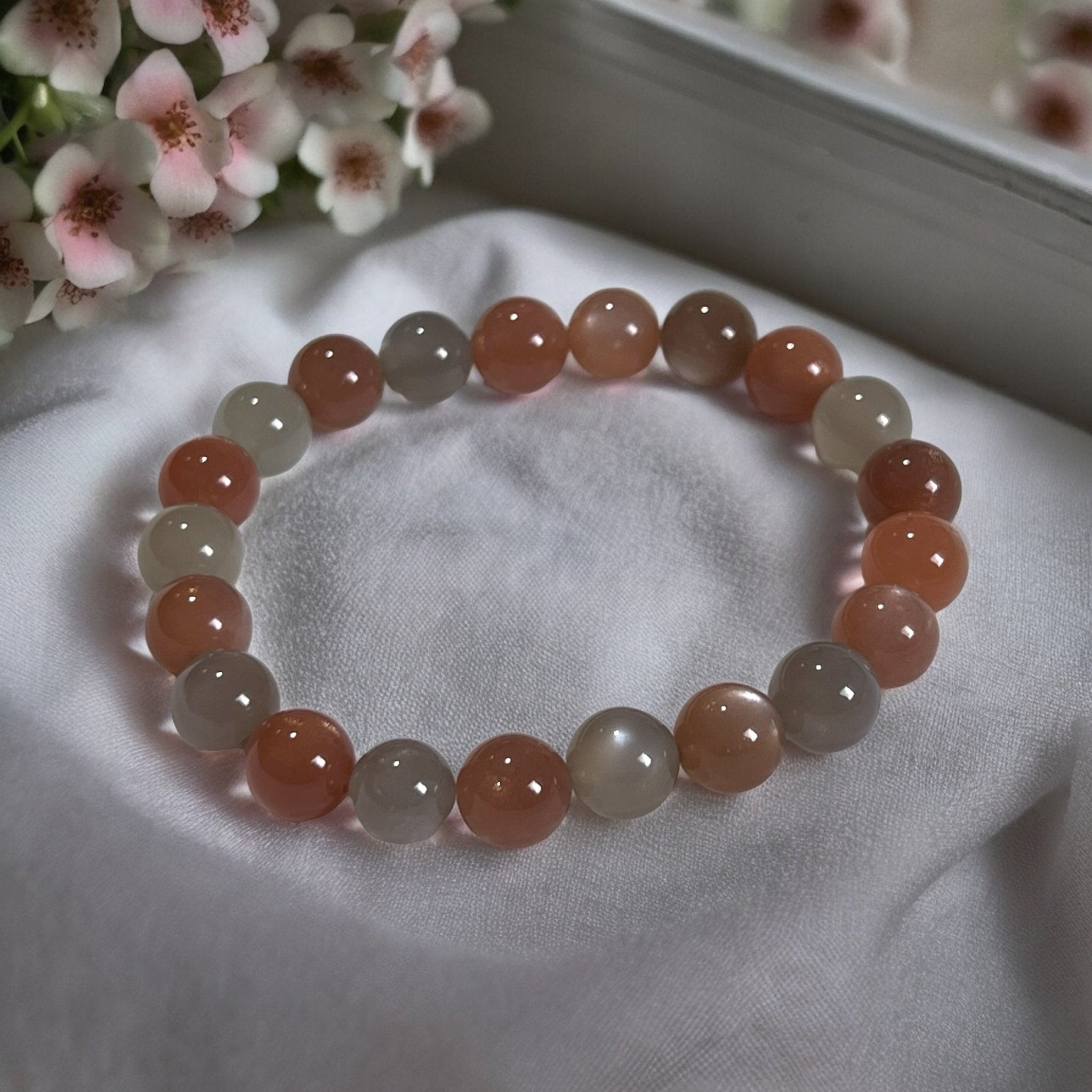 Rainbow Moonstone Bead Bracelet - Tranquilite