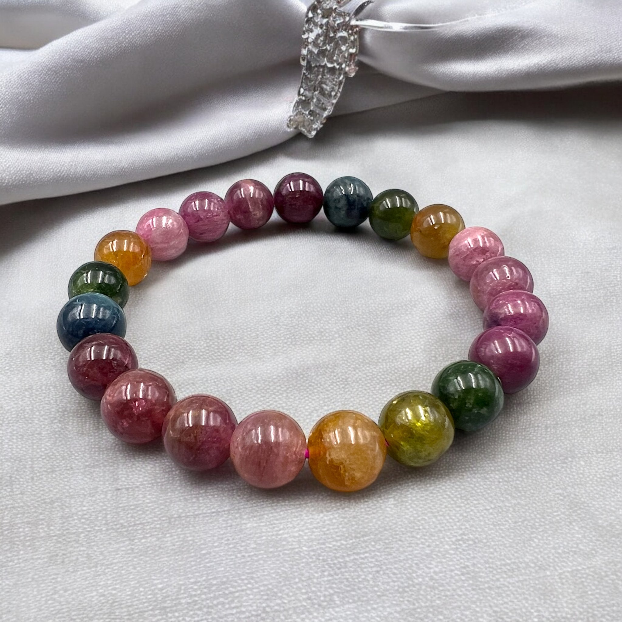 Rainbow Tourmaline Bead Bracelet - Tranquilite