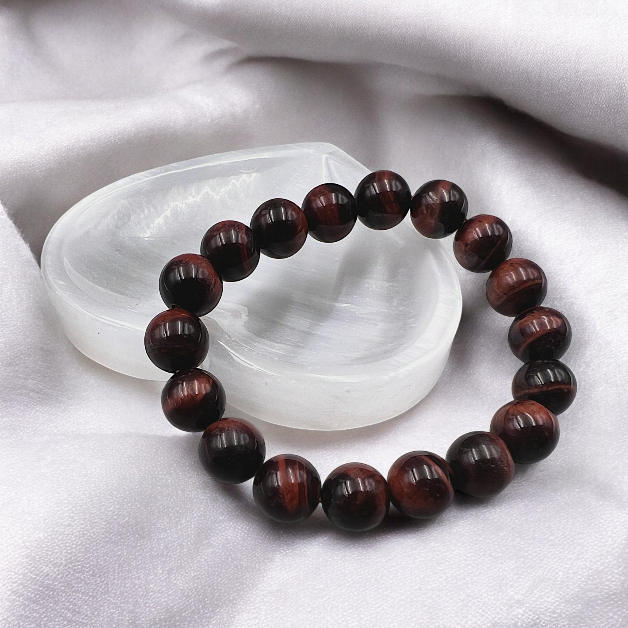 Red Tiger's Eye Bead Bracelet - Tranquilite