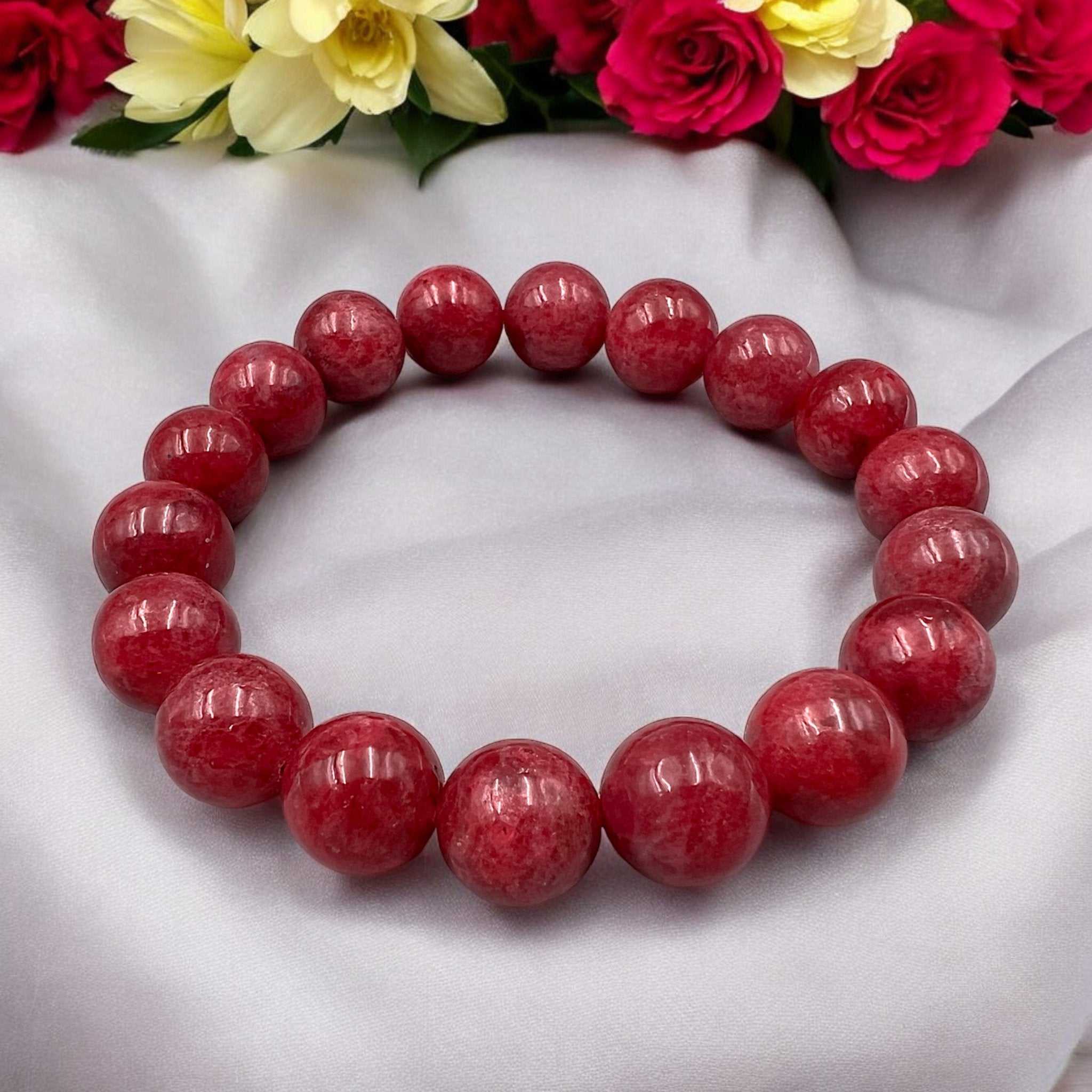 Rhodonite Crystal Bead Bracelet - Tranquilite