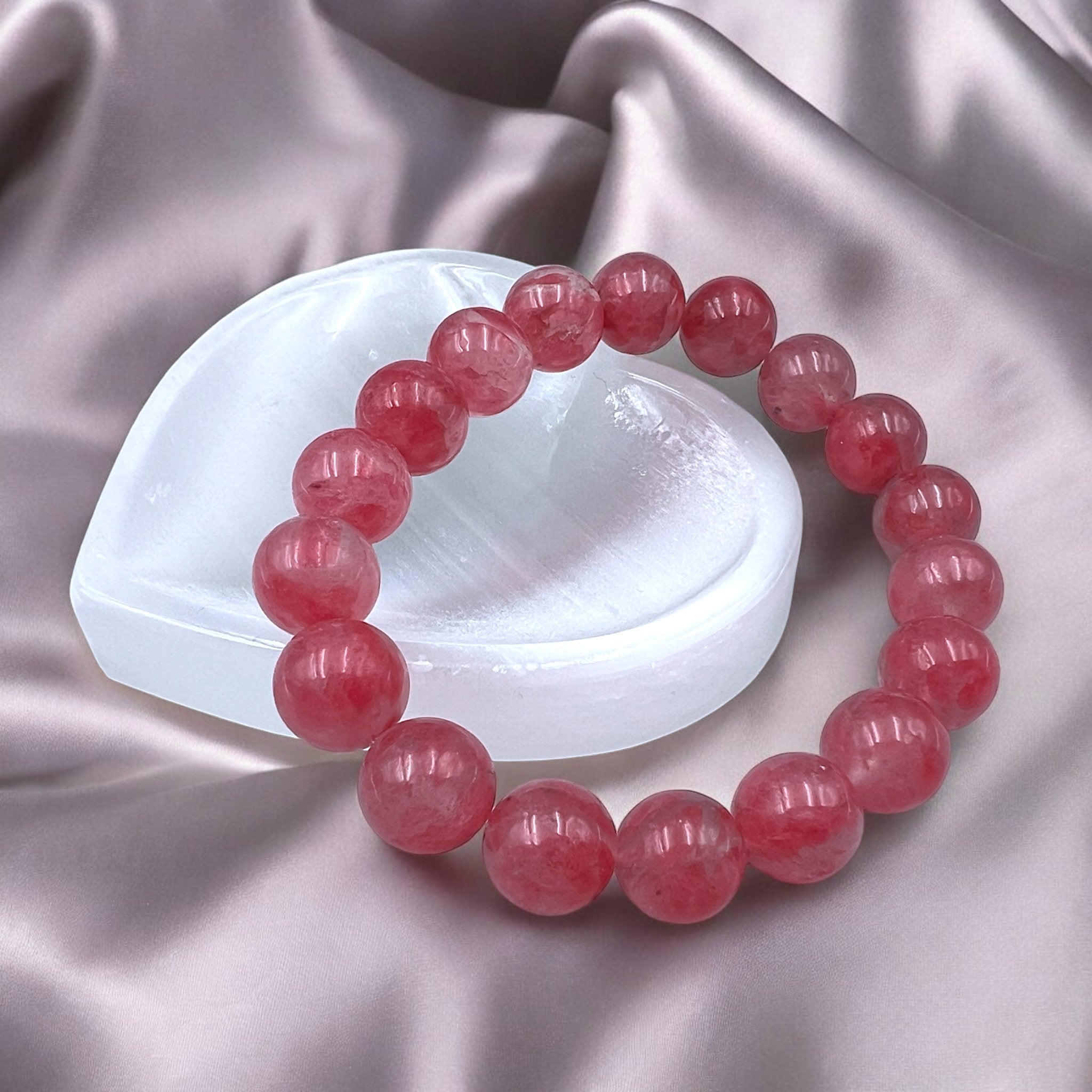 Sakura Rhodonite Crystal Bead Bracelet - Tranquilite